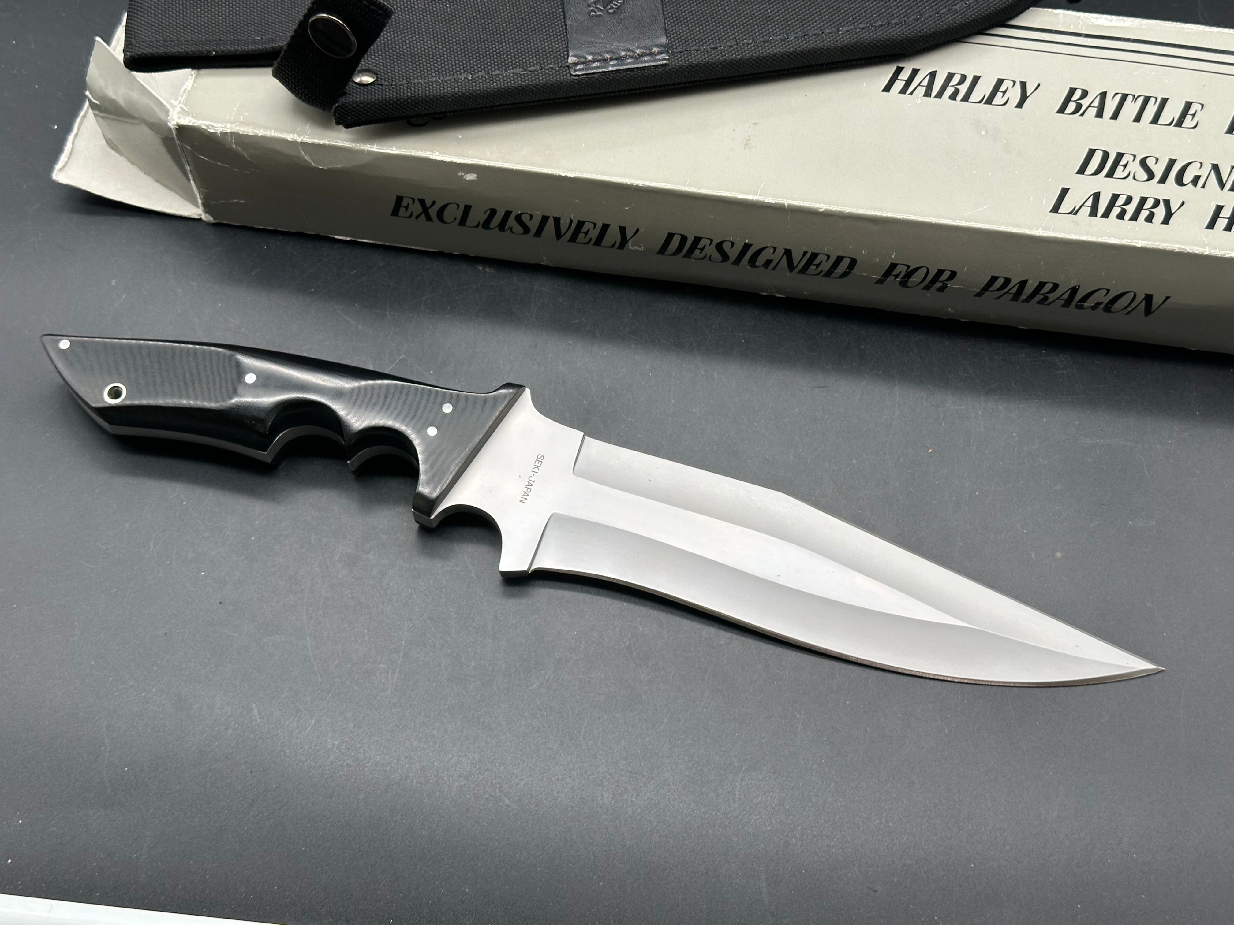 Harley Battle Bowie  Paragon (Seki Japan) collaborated with Larry Harley to replicate his Battle Bowie.  13 1/2" total length,blade is 8"