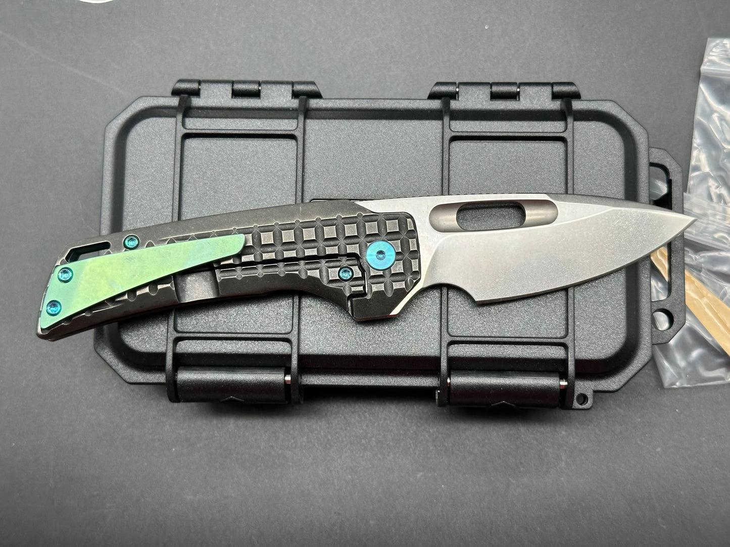 EMP EDC Nymble 3.1" M390 Satin Blade with Titanium Frag Handle.