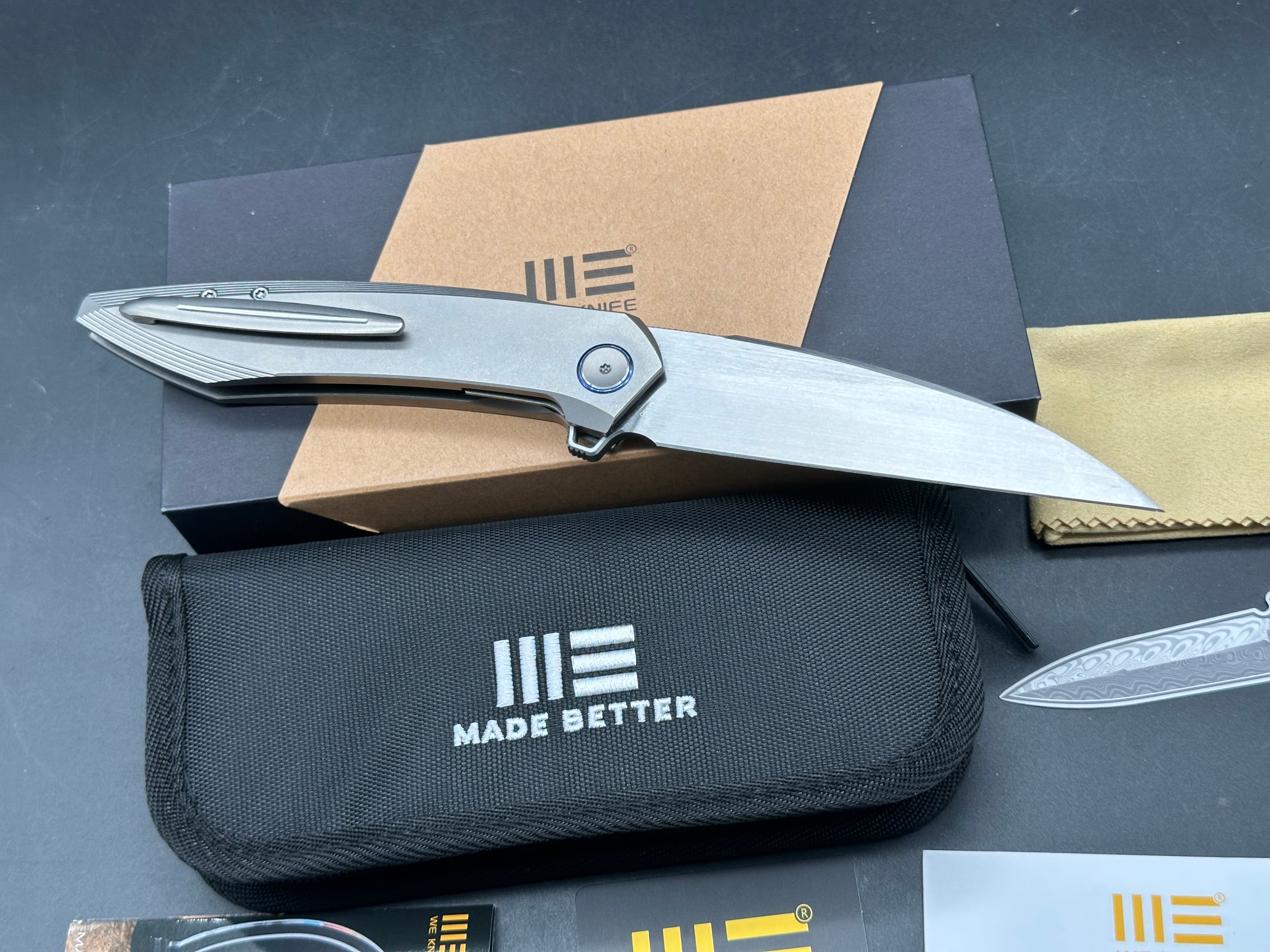WE Knife Co. Fluxor Liner Lock Knife Gray Titanium (4" Hand Satin)