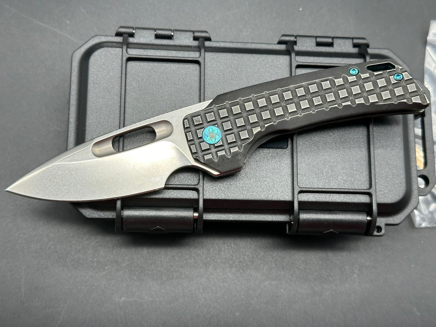 EMP EDC Nymble 3.1" M390 Satin Blade with Titanium Frag Handle.