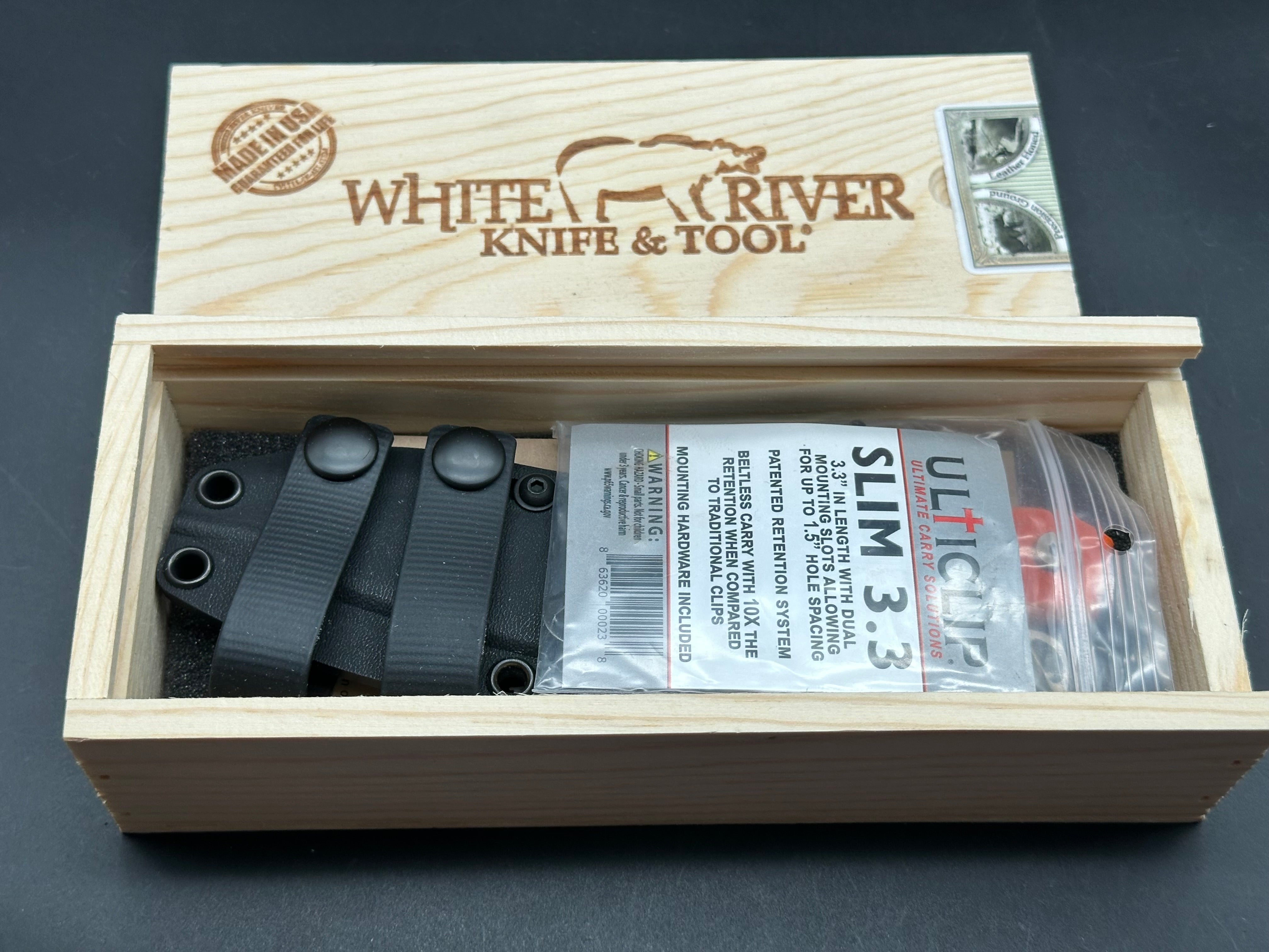 White River M1 Pro 3" CPM MagnaCut Stonewash Fixed Blade with OD Green Scales