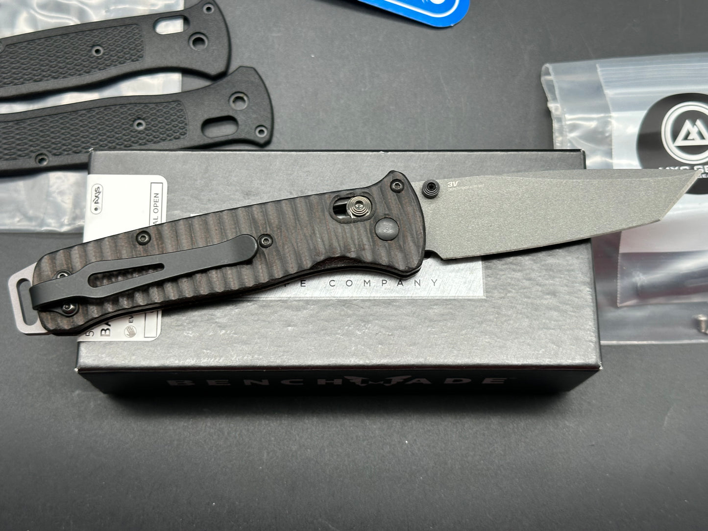 Benchmade Bailout 3V blade Micarta scales, MXG clip & Orignal Scale & Clip