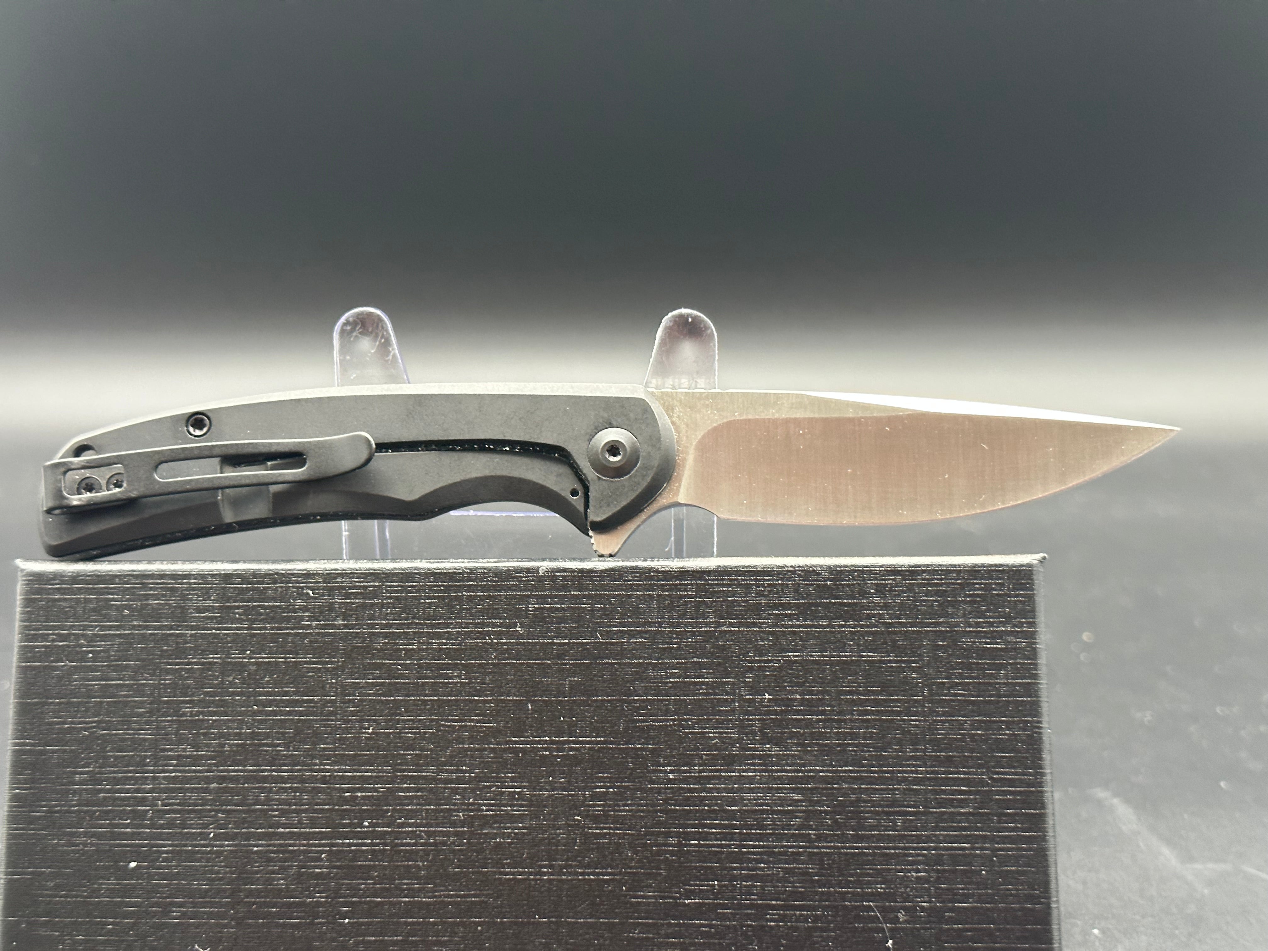 CIVIVI NOX Frame Lock (2.8" Nitro-V Satin Drop Point) Black Stainless Steel scales