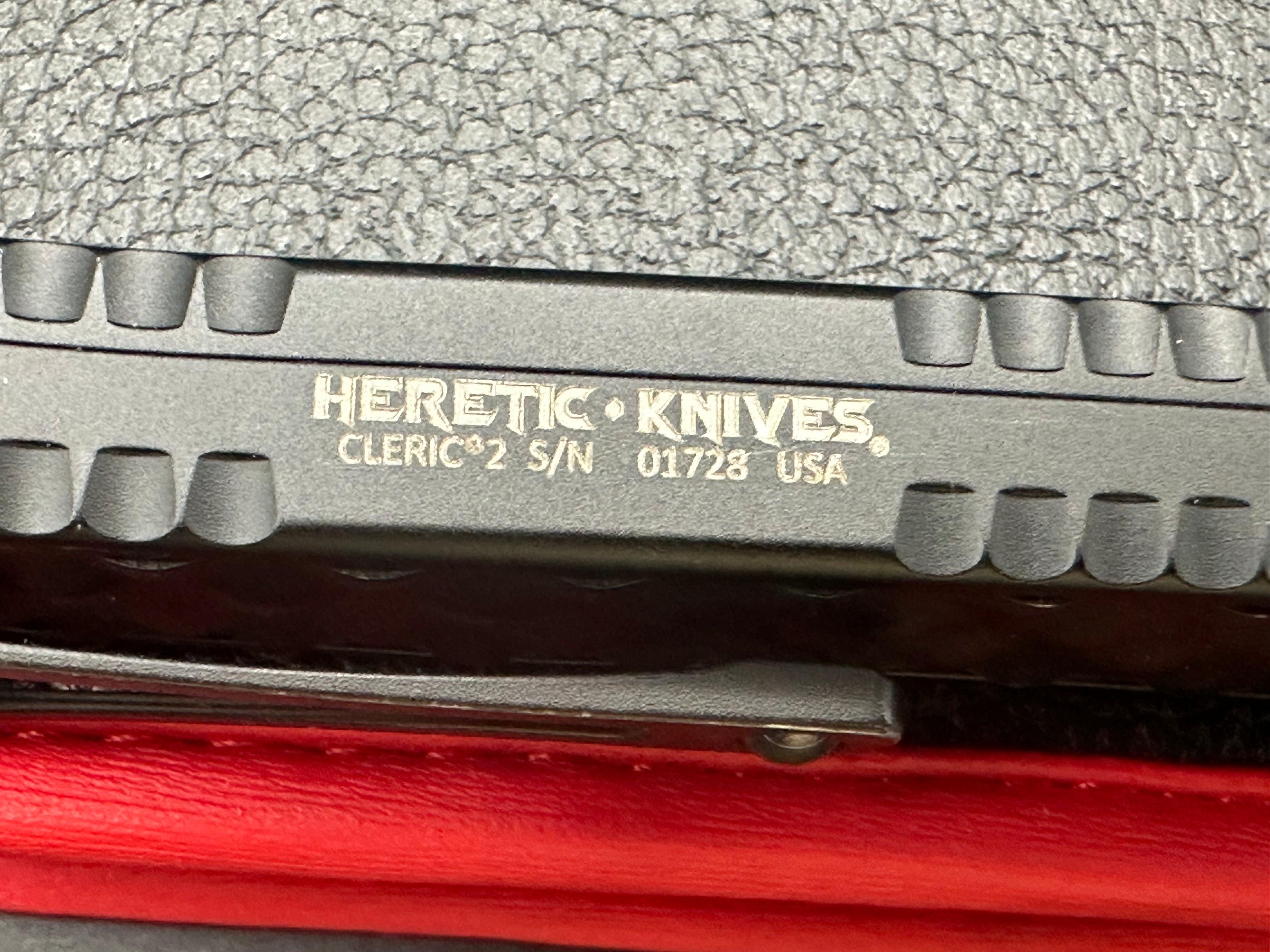 Heretic Cleric II Tanto Auto Knife Black Chassis W/Stainless Inlay (4.2" Black)