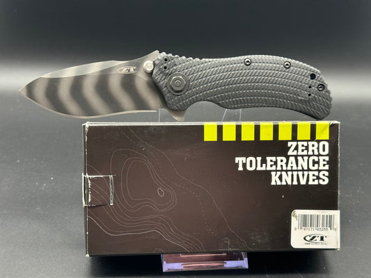 Zero Tolerance 0303 Assisted Opening Knife Black G-10 (3.75" Tiger Stripe)