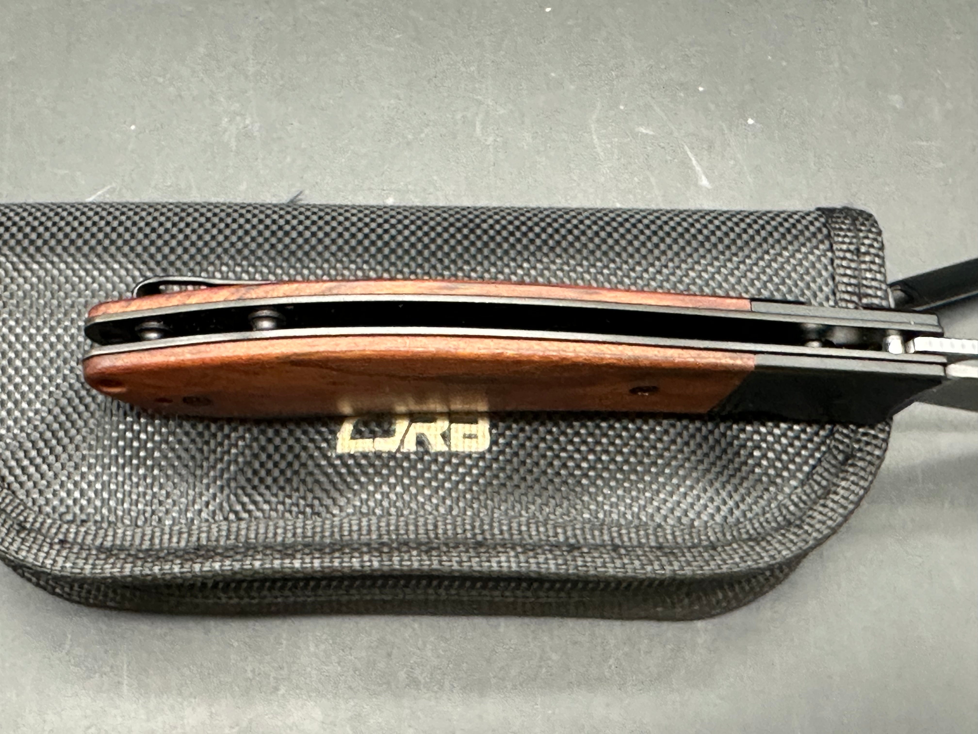 CJRB Sasaya Button Lock Knife Wood (3.5" Stonewash)