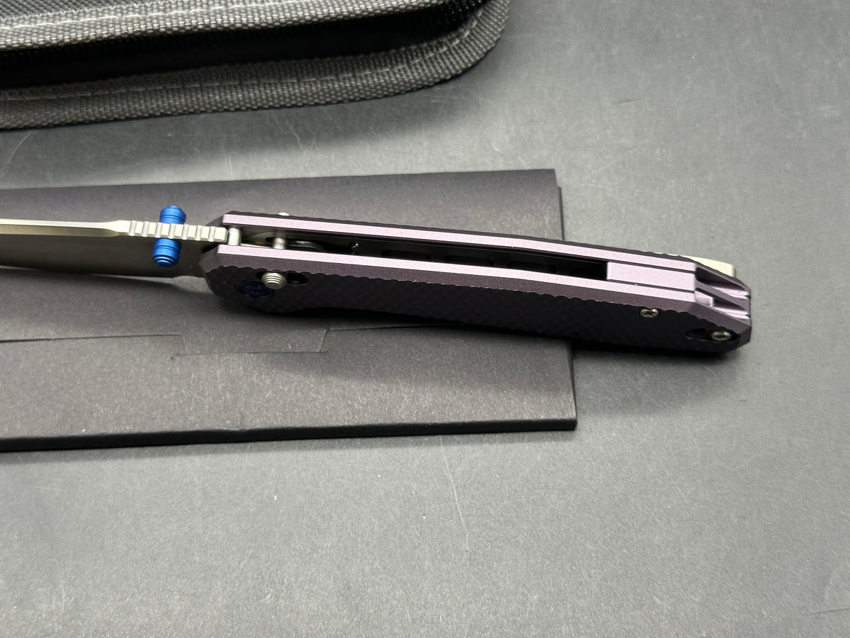 CIVIVI ELITE TESSERA PURPLE DIAMOND PATTERN ALUMINUM HANDLE S35VN DROP POINT