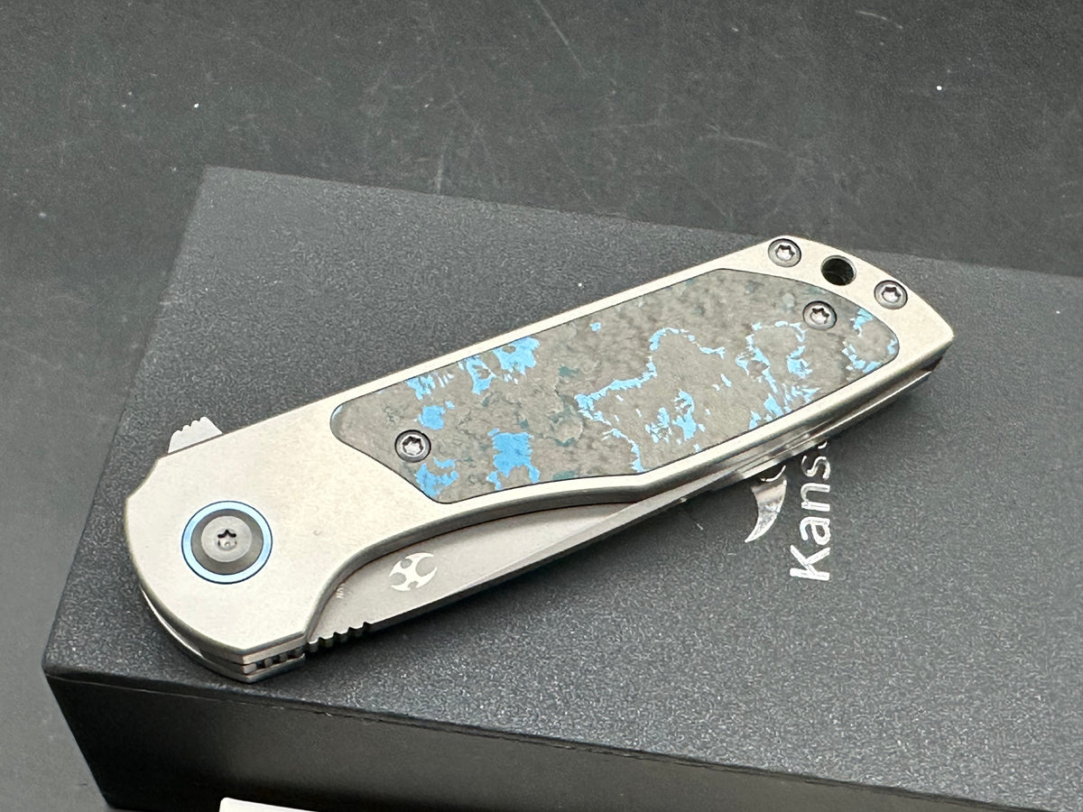 KANSEPT PTARMIGAN BEAD BLAST TITANIUM/ARCTIC STORM FATCARBON HANDLE 3.12" GRAY TICN COATED S35VN