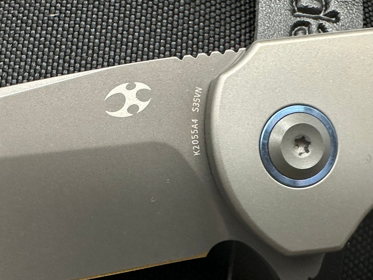 KANSEPT PTARMIGAN BEAD BLAST TITANIUM/ARCTIC STORM FATCARBON HANDLE 3.12" GRAY TICN COATED S35VN