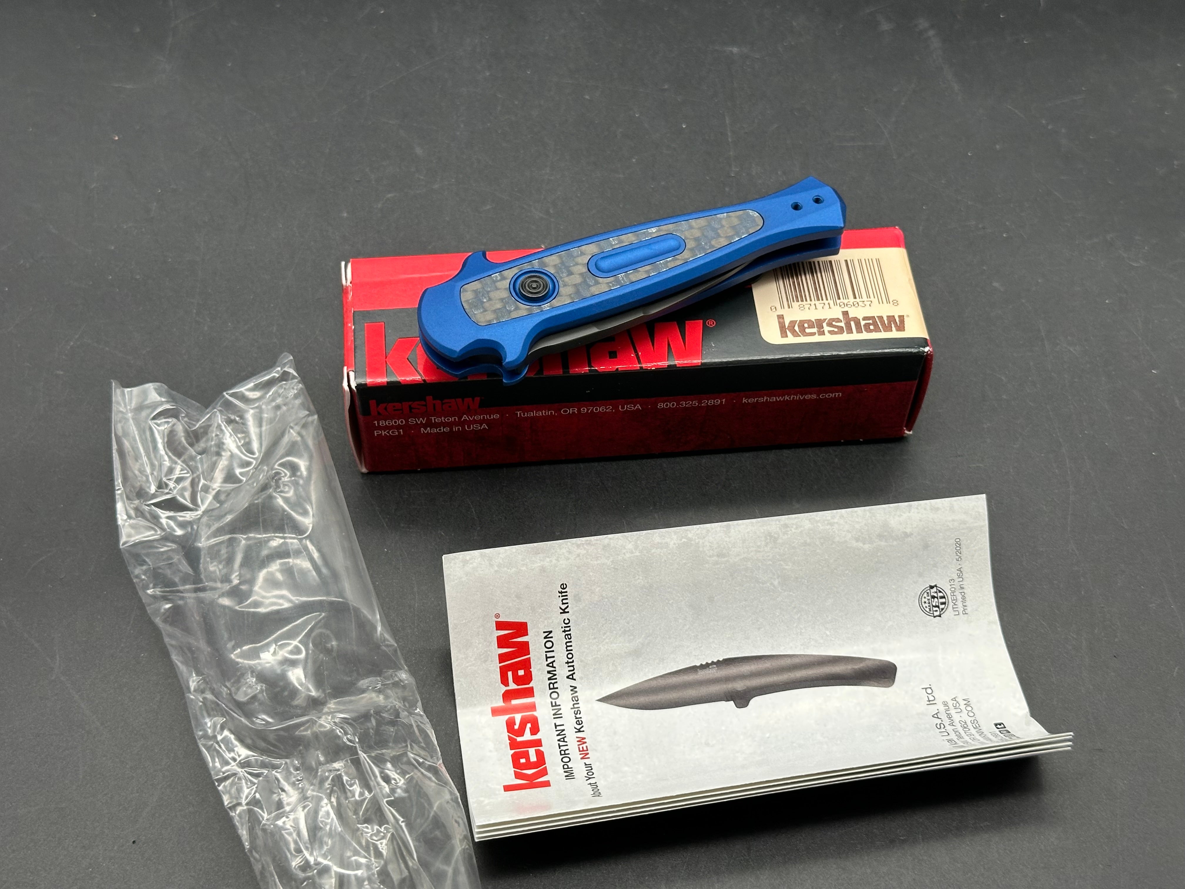Kershaw Launch 12 CA Legal Mini Stiletto Automatic Knife Blue (1.9" Black)
