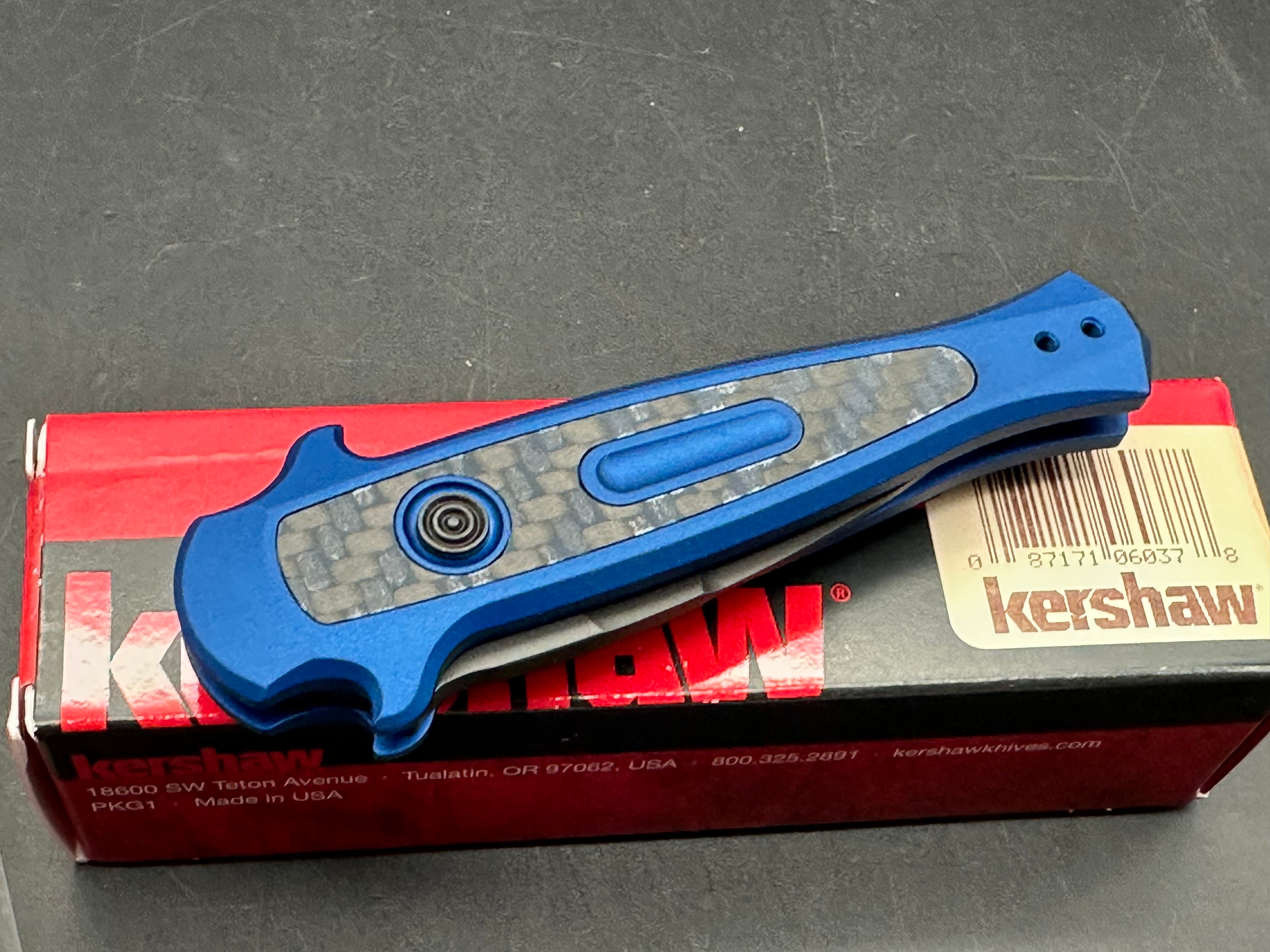 Kershaw Launch 12 CA Legal Mini Stiletto Automatic Knife Blue (1.9" Black)