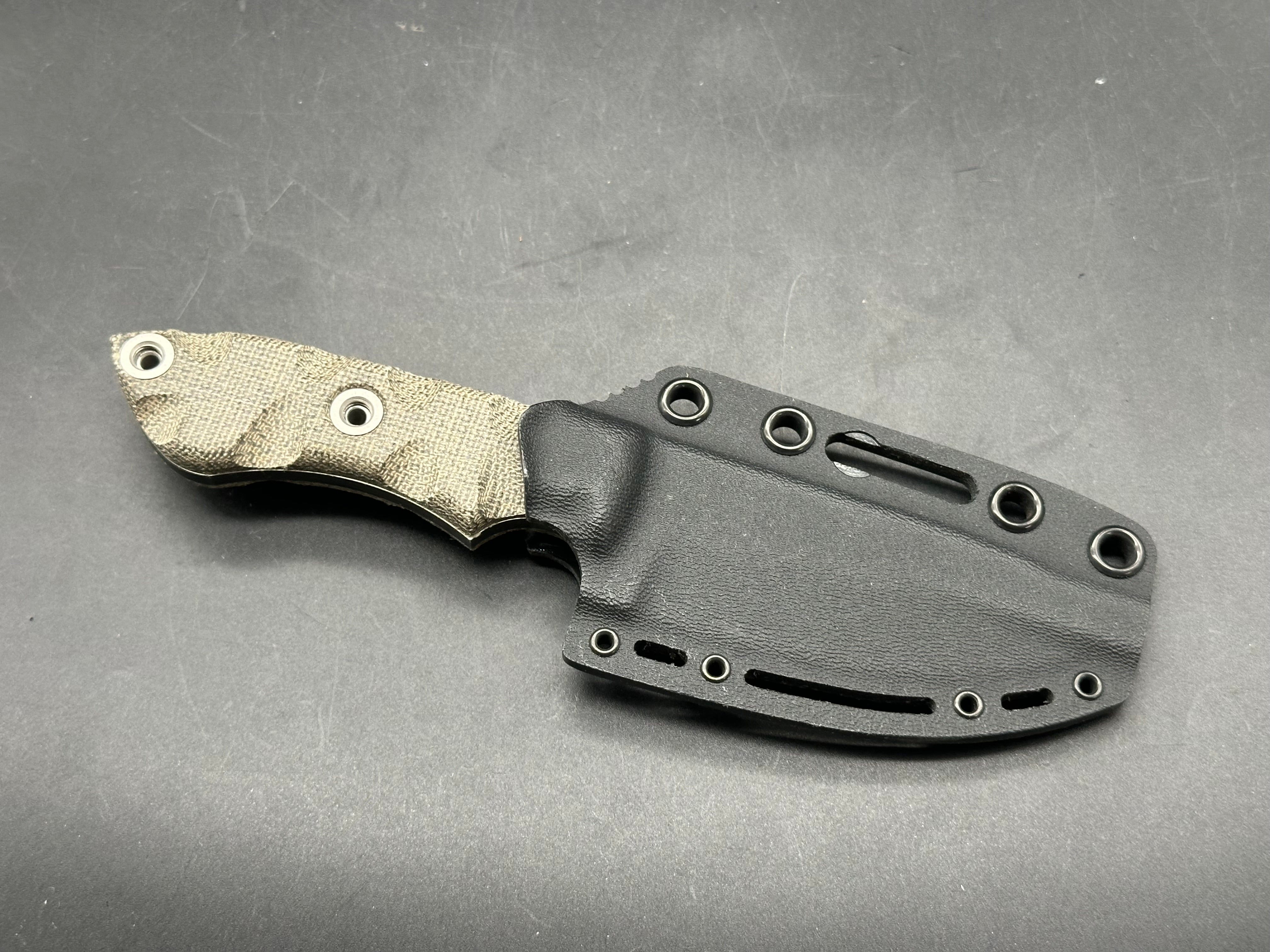 TKell Knives Raider in AEB-L with nickel boron coating, green micarta scales