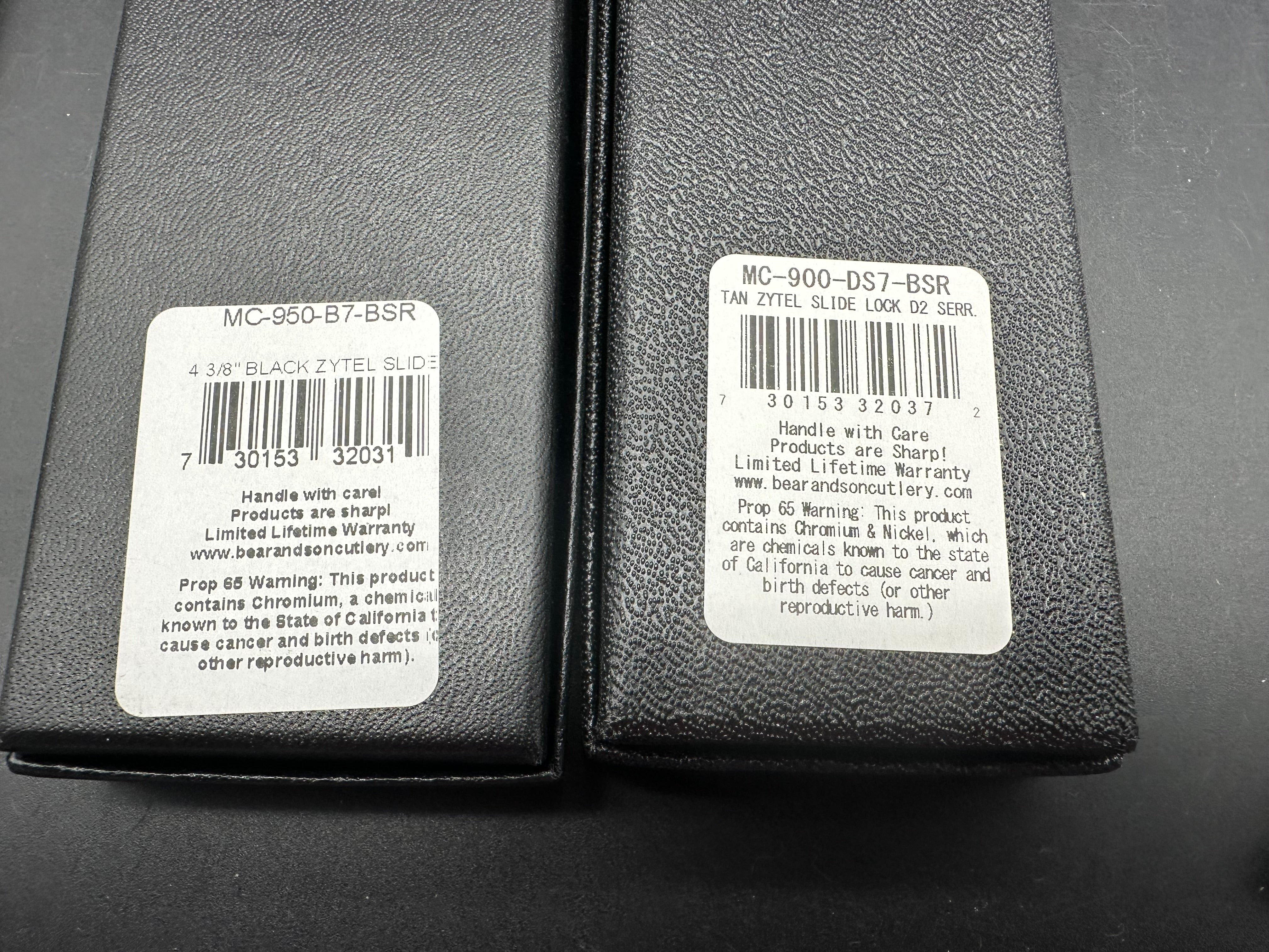 2 Knife deal :  Bear OPS Rancor D2 Black and Tan Serrated Black Zytel Handles