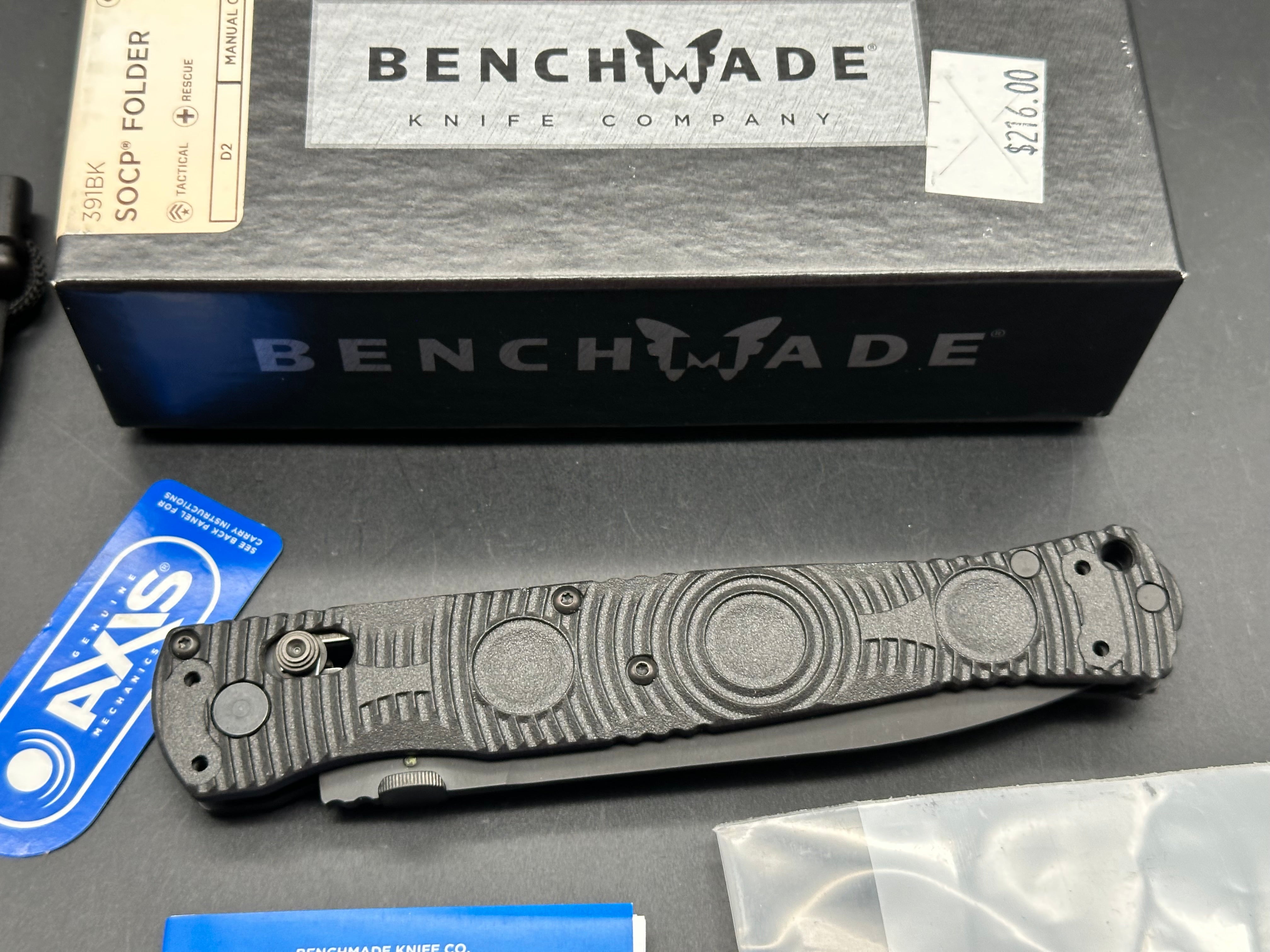 Benchmade SOCP Tactical Folder AXIS Lock Knife CF-Elite™ (4.5" Black)
