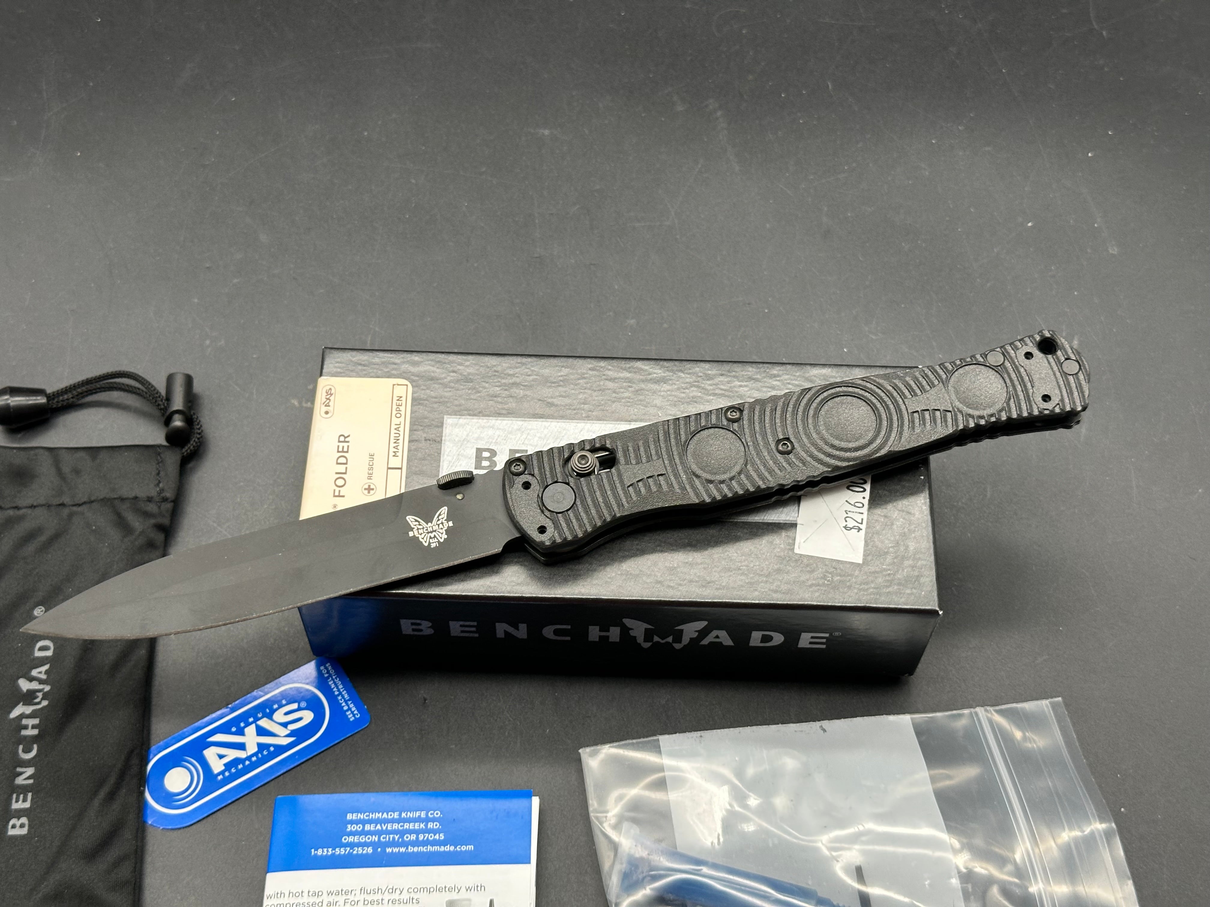 Benchmade SOCP Tactical Folder AXIS Lock Knife CF-Elite™ (4.5" Black)