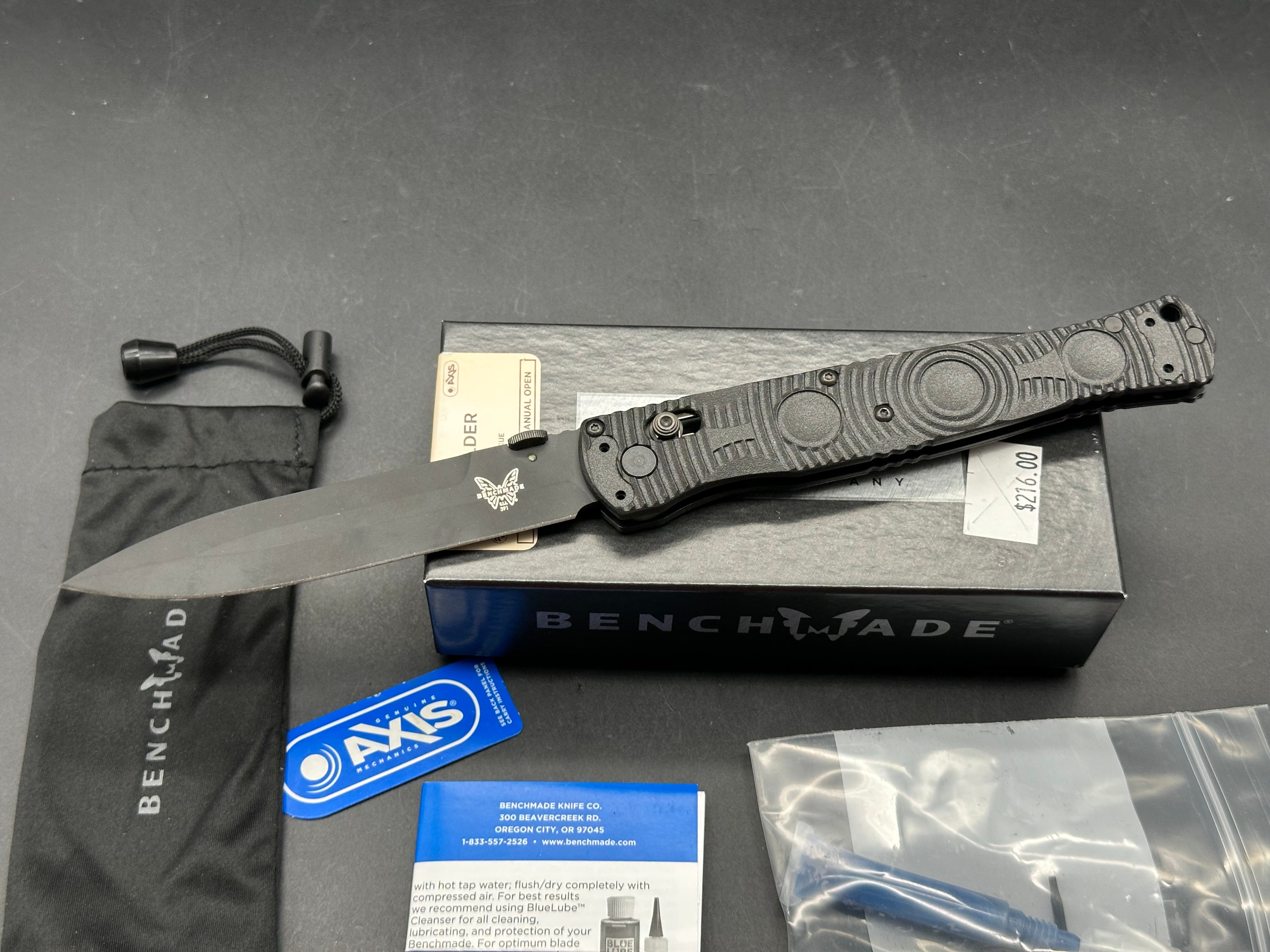Benchmade SOCP Tactical Folder AXIS Lock Knife CF-Elite™ (4.5" Black)