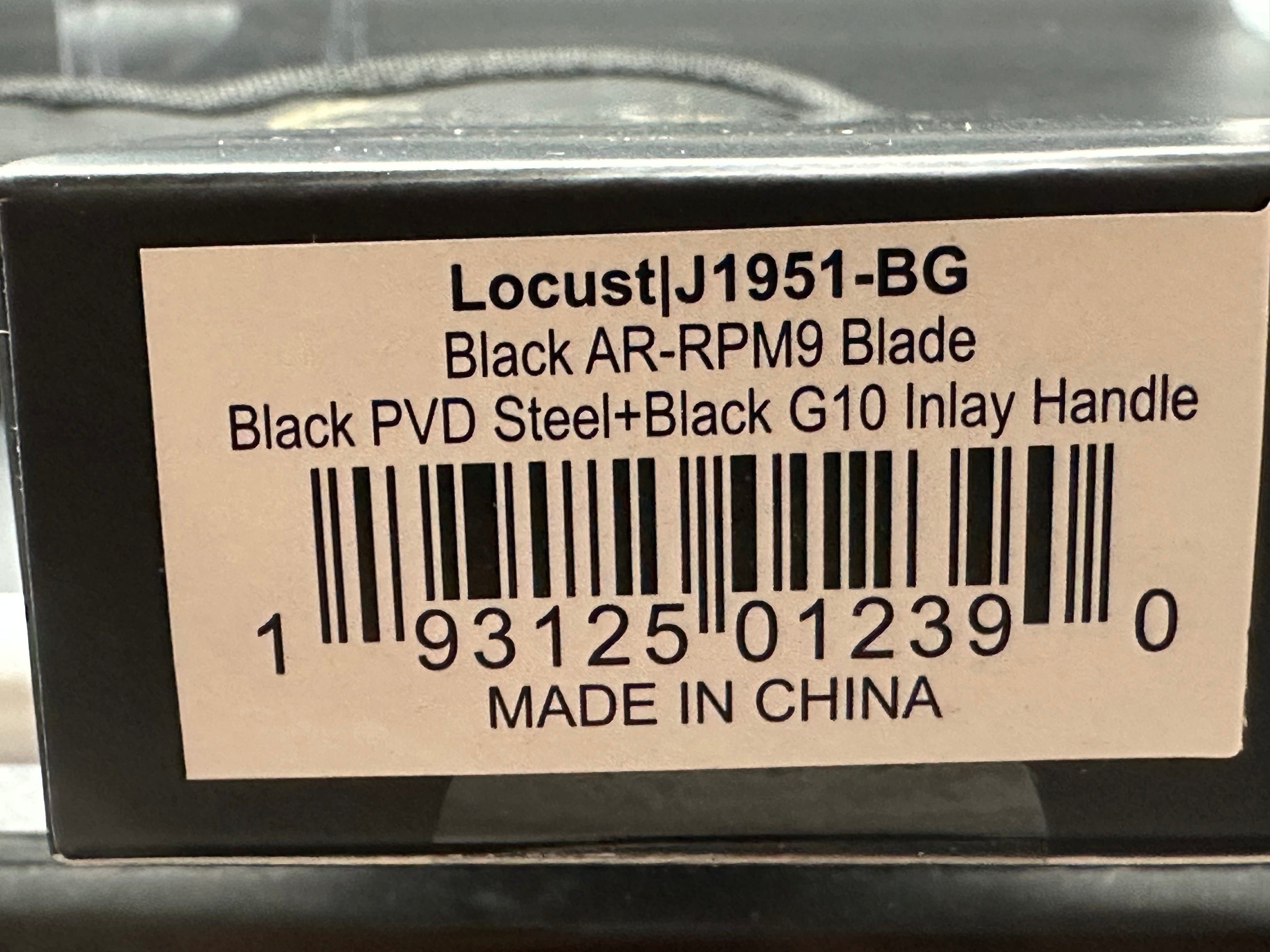 CJRB LOCUST BLACK PVD/G10 HANDLE AR-RPM9 SPEAR POINT