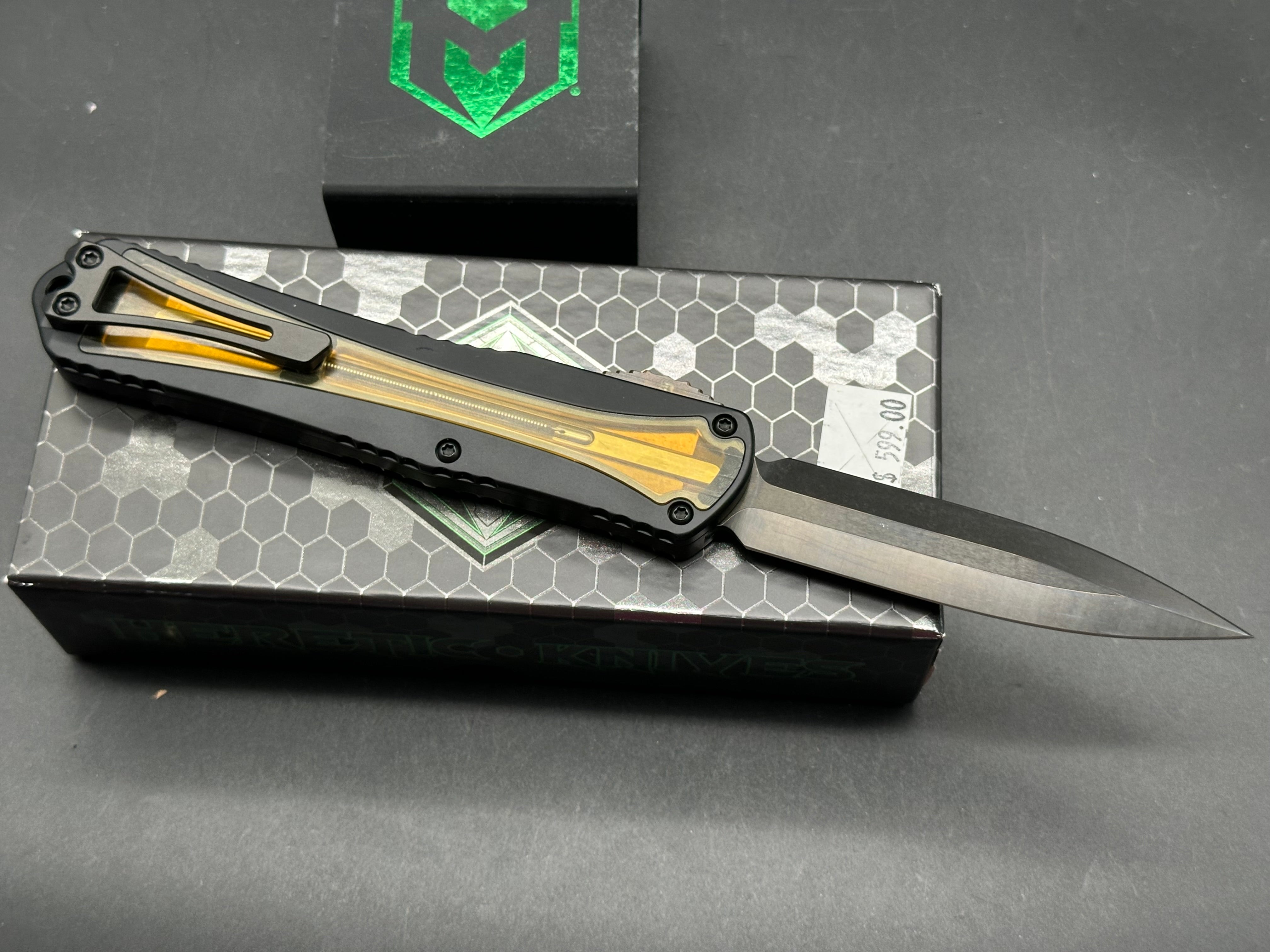 Heretic Knives Manticore X Double Edge DLC w/ Ultem Inlays & Button