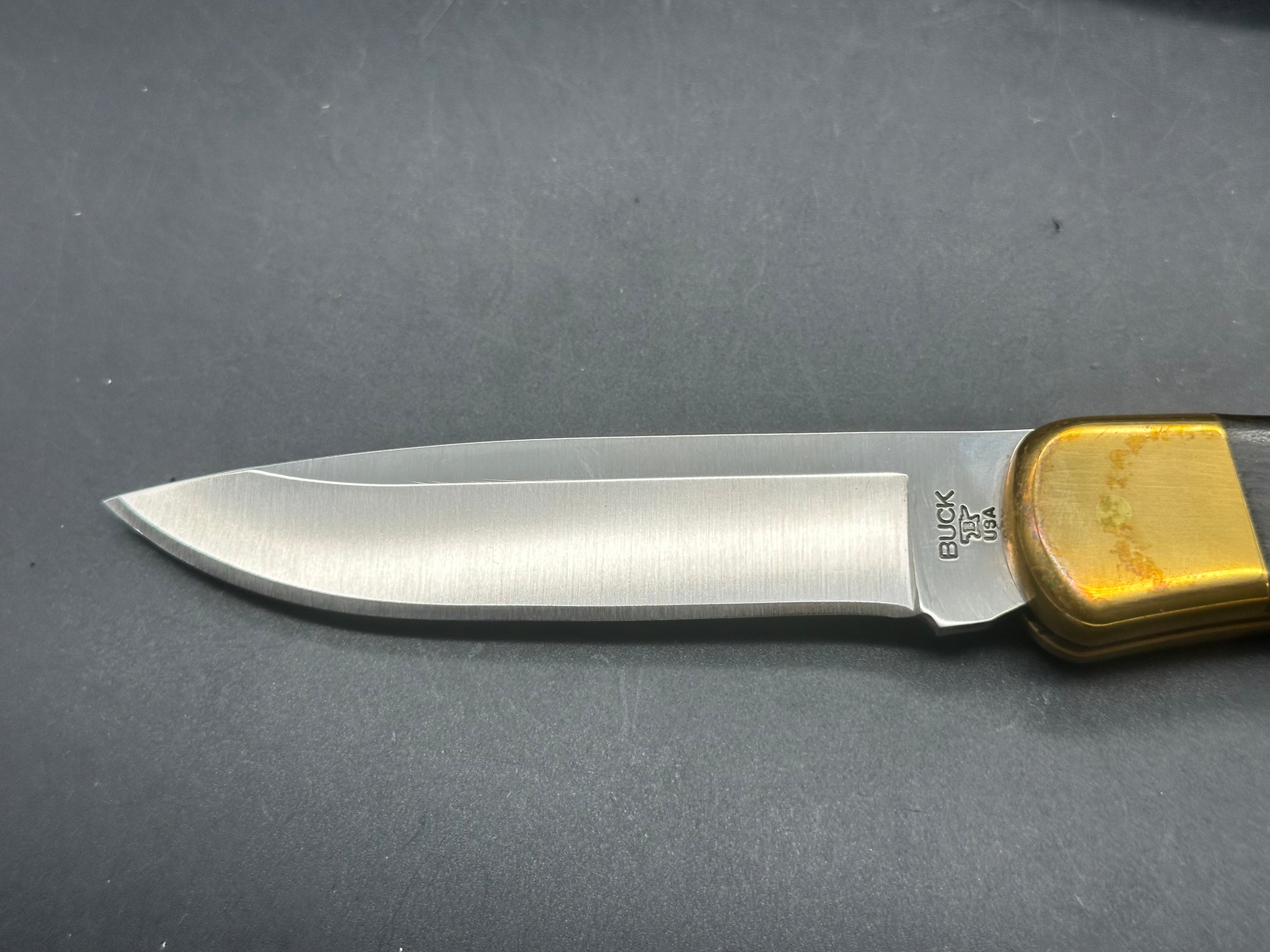 Buck Knives Combo 110 Drop point in 420HC with leather sheath / 110 LT in 420HC