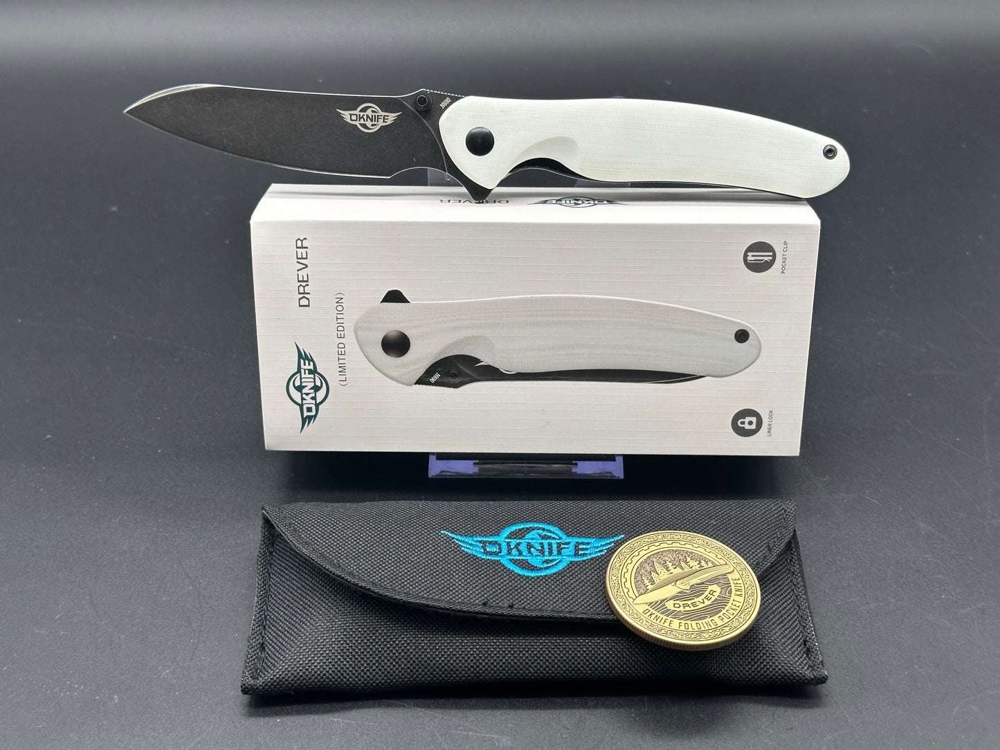 Olight Oknife Drever Liner Lock Knife White G-10