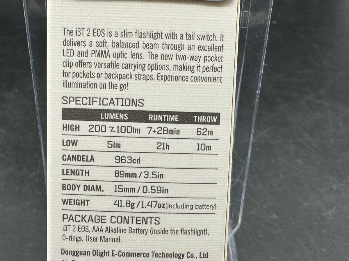 Olight I3T 8O's Camo Carbon Flashlight (sealed in Box)