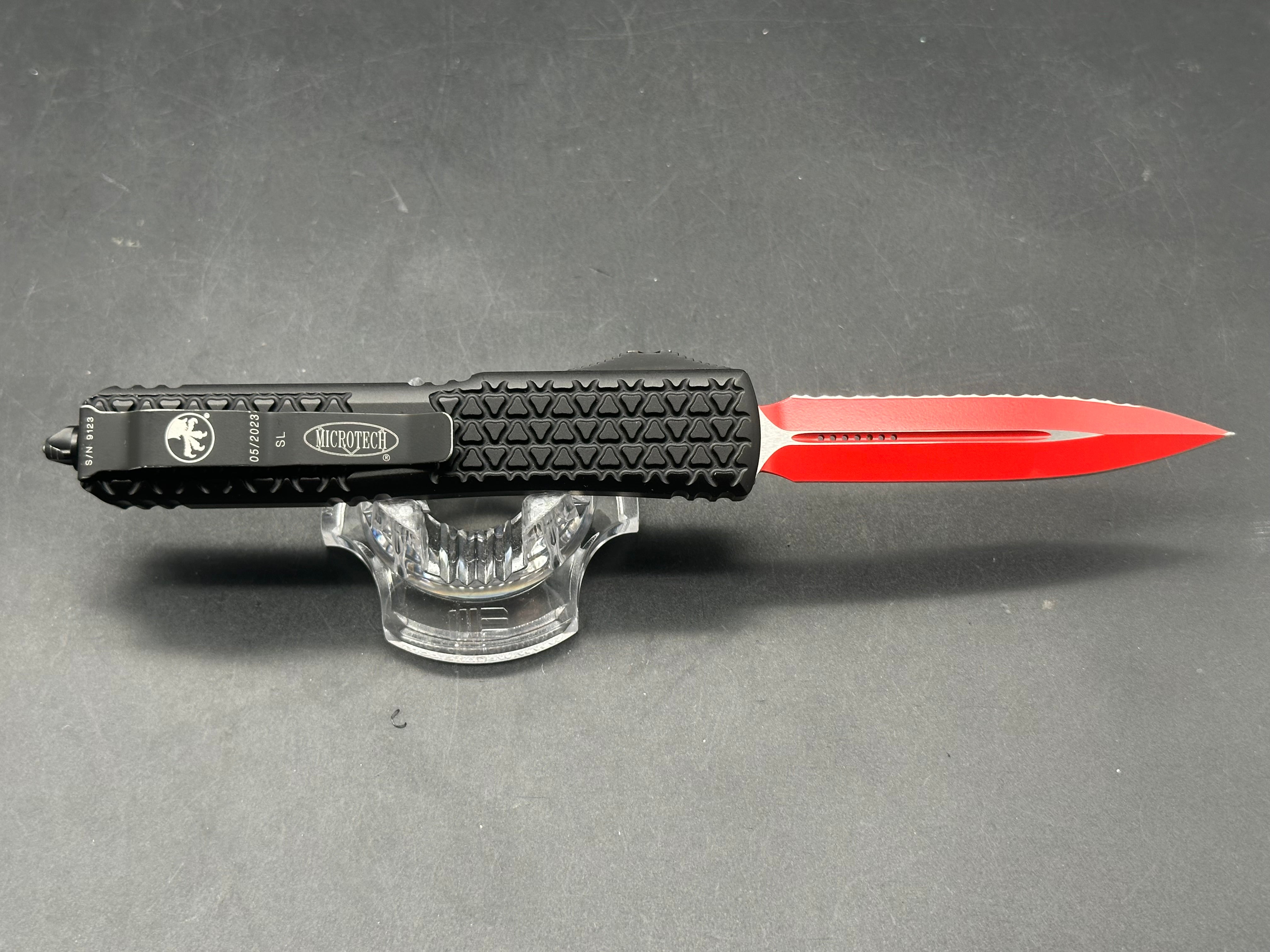 Microtech Ultratech Sith Lord Made 05/2023 S/N9123 Fully serrated on one side