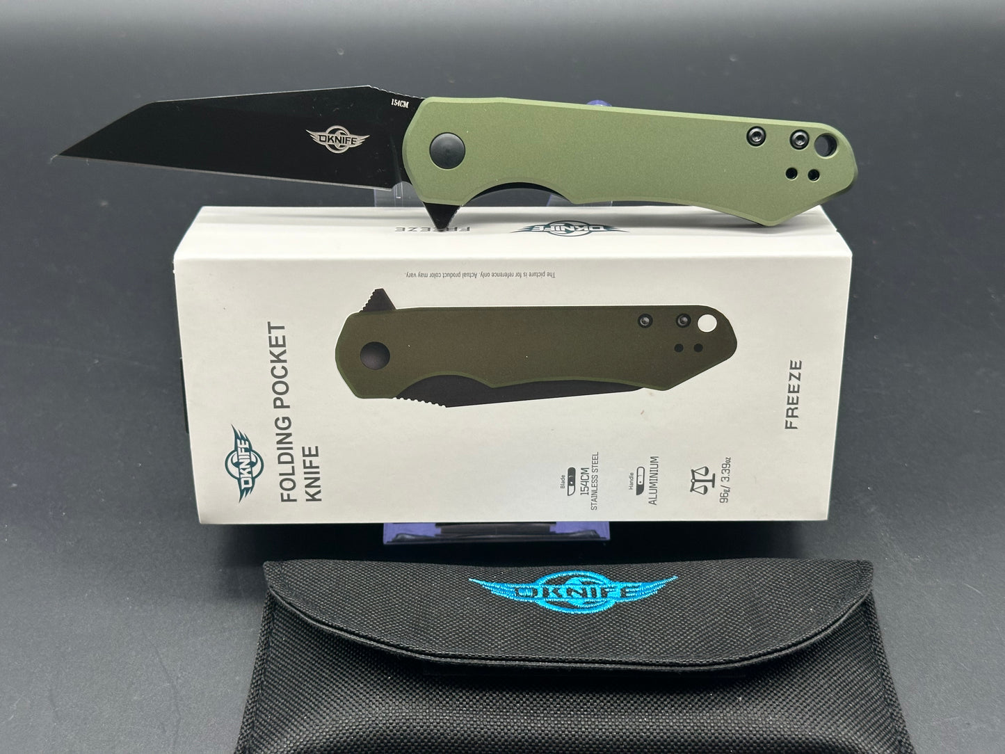 Olight Freeze Liner Lock Knife OD Green Aluminum(3.25" Black 154CM)