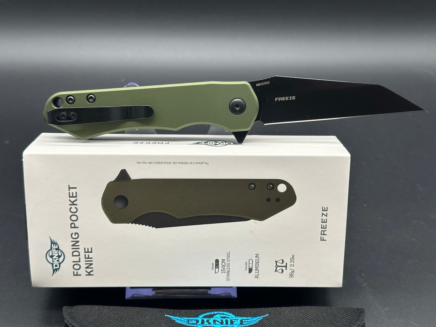 Olight Freeze Liner Lock Knife OD Green Aluminum(3.25" Black 154CM)