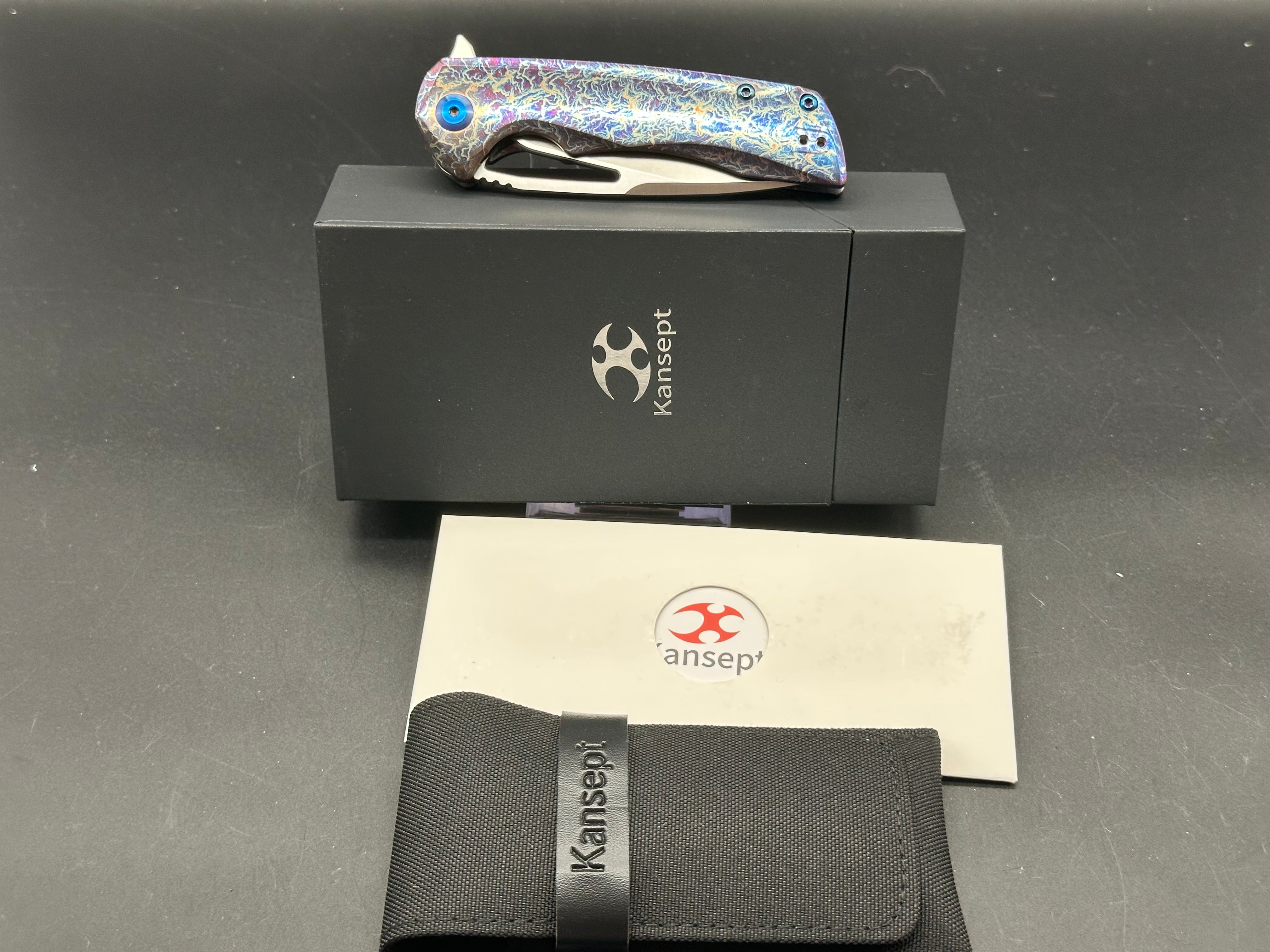 KANSEPT KRYO LIGHTNING STRIKE TITANIUM HANDLE S35VN PLAIN EDGE