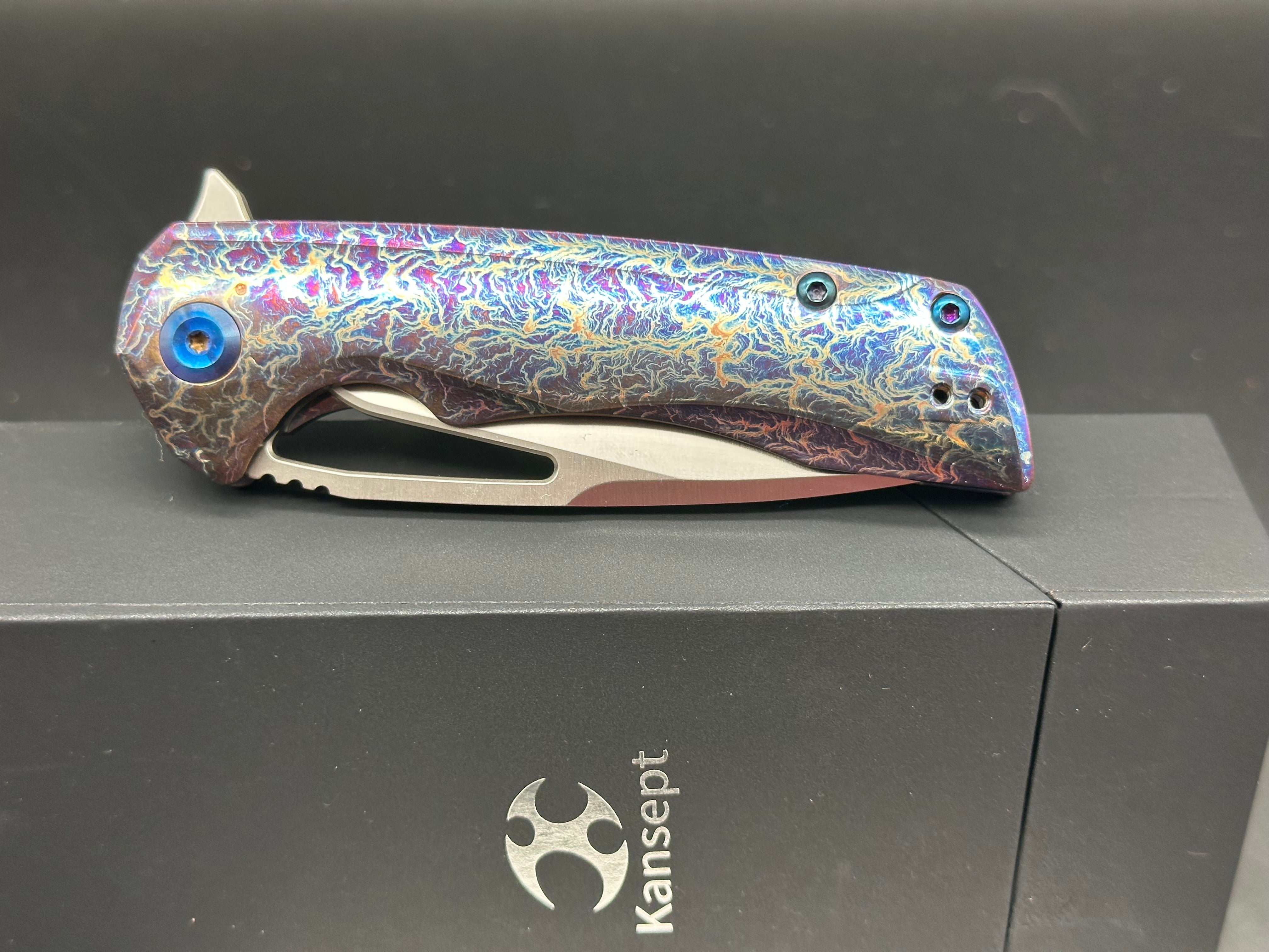 KANSEPT KRYO LIGHTNING STRIKE TITANIUM HANDLE S35VN PLAIN EDGE