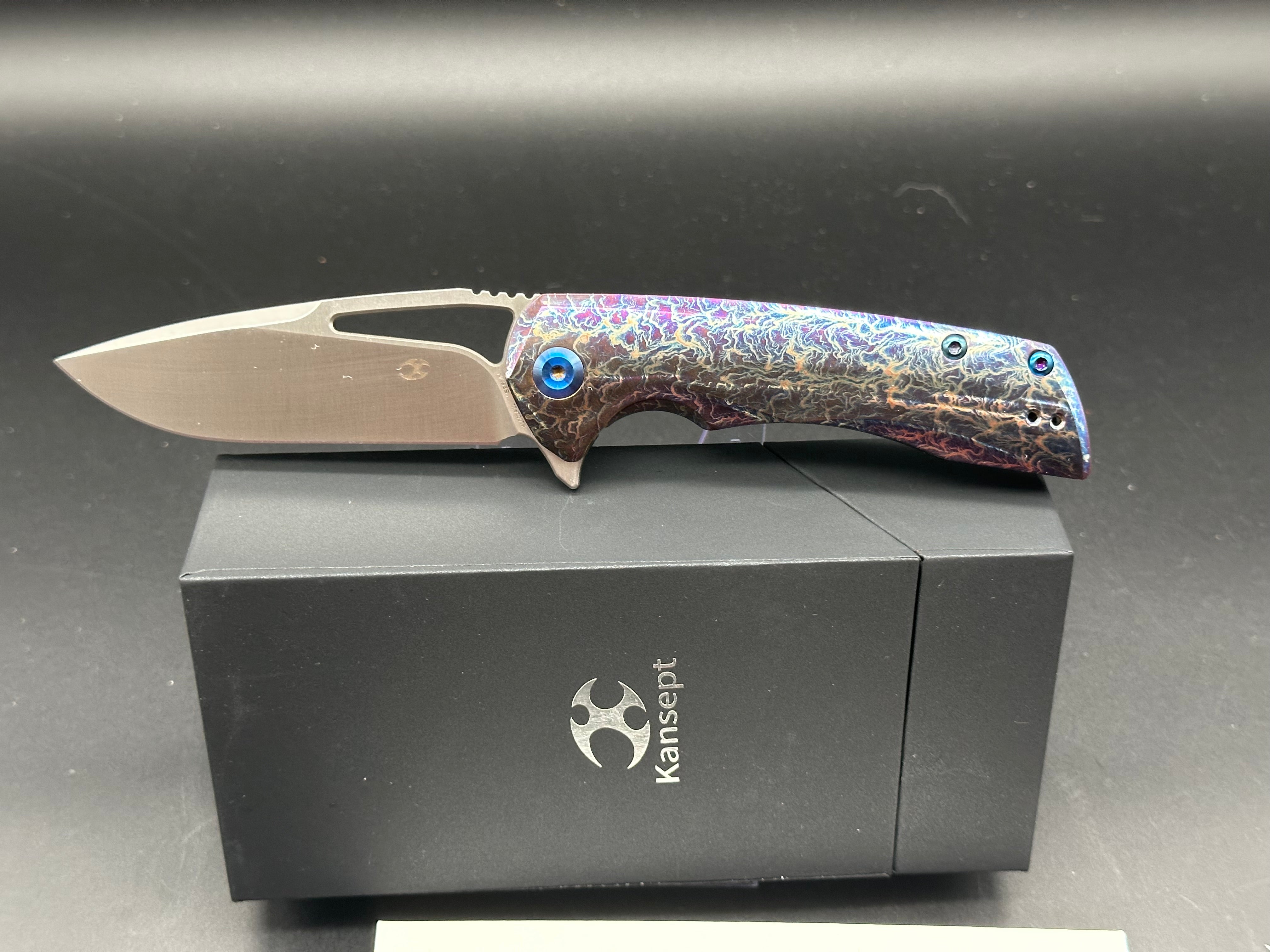 KANSEPT KRYO LIGHTNING STRIKE TITANIUM HANDLE S35VN PLAIN EDGE