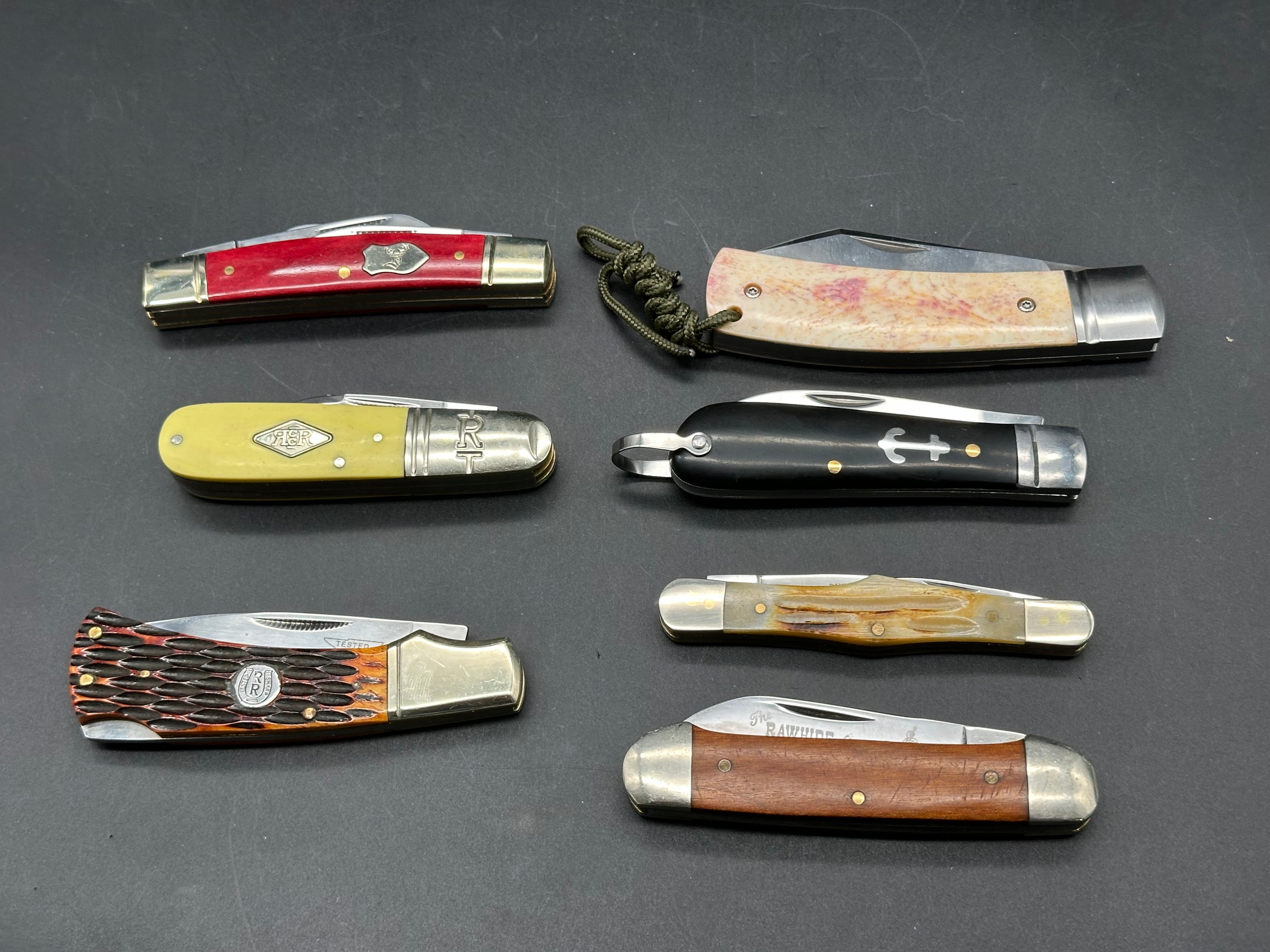 7 knife package deal Queen Cutlery , Rough Rider,White Tail, German Creek etc