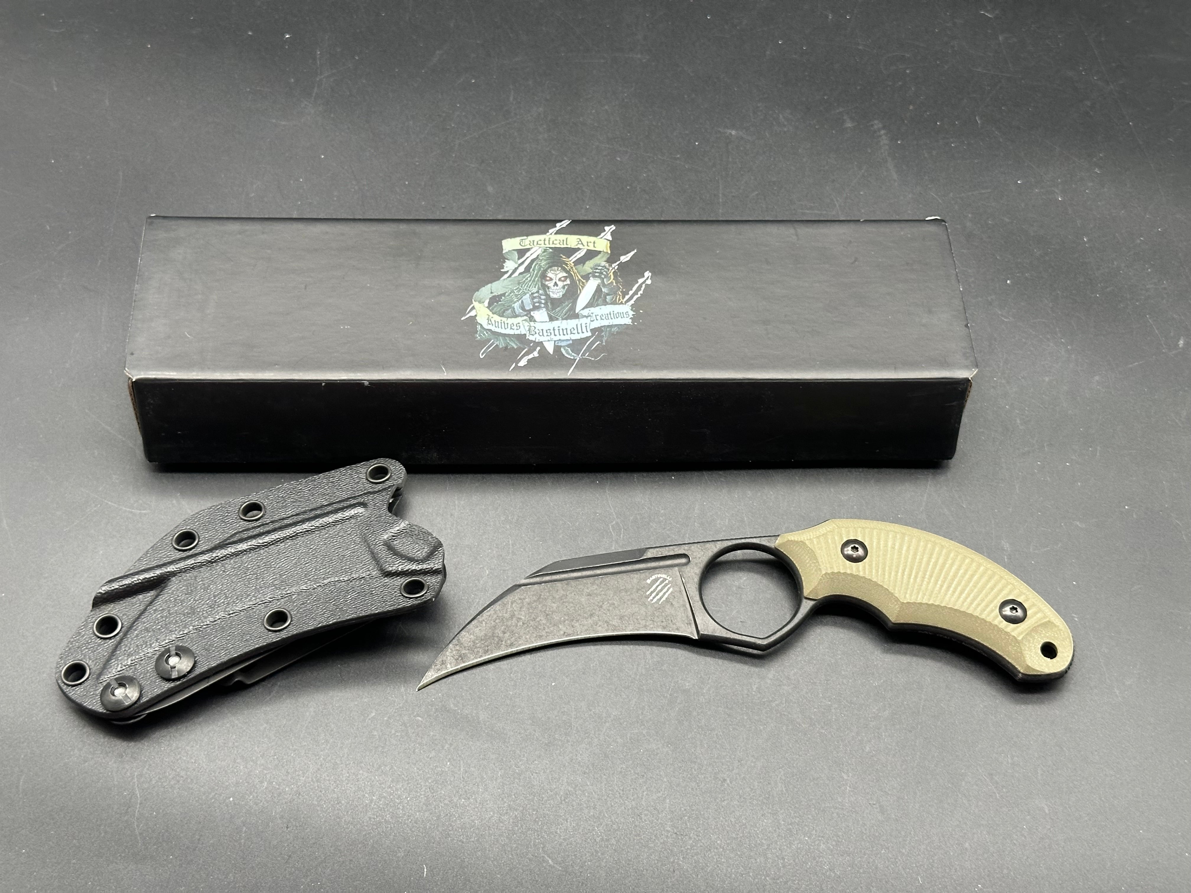 Bastinelli Harpy Fixed Blade - OD Green G-10