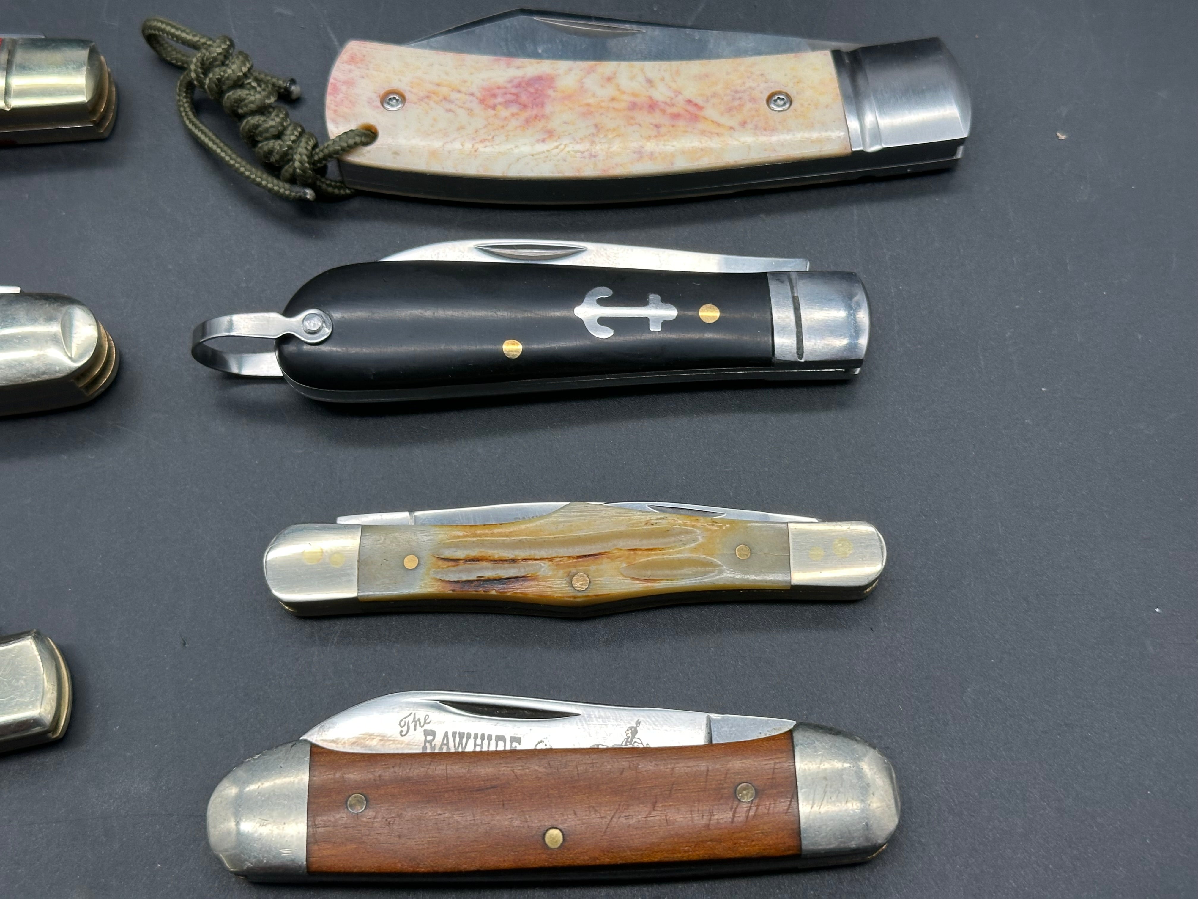 7 knife package deal Queen Cutlery , Rough Rider,White Tail, German Creek etc