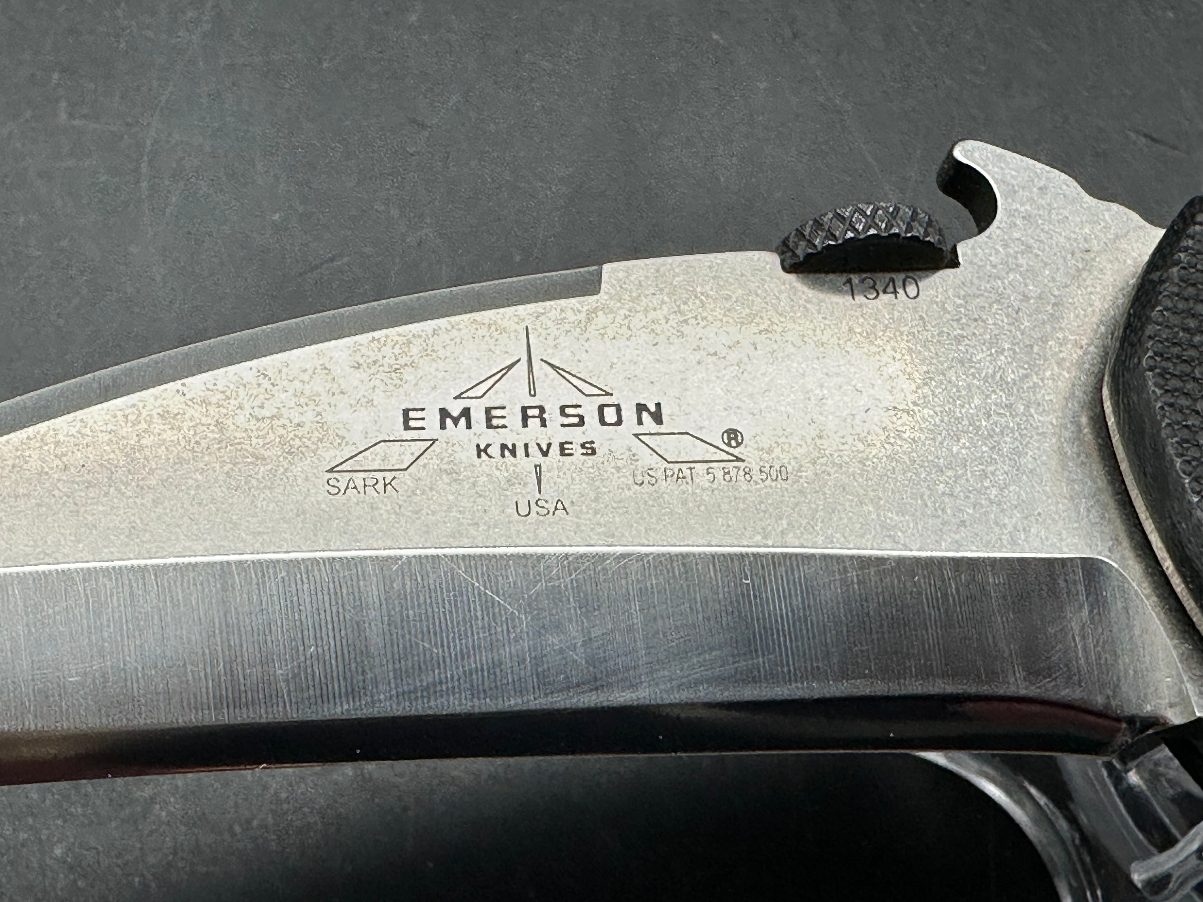 Emerson SARK S/N 1340 154CM steel, hand sharpened by Tom Veff
