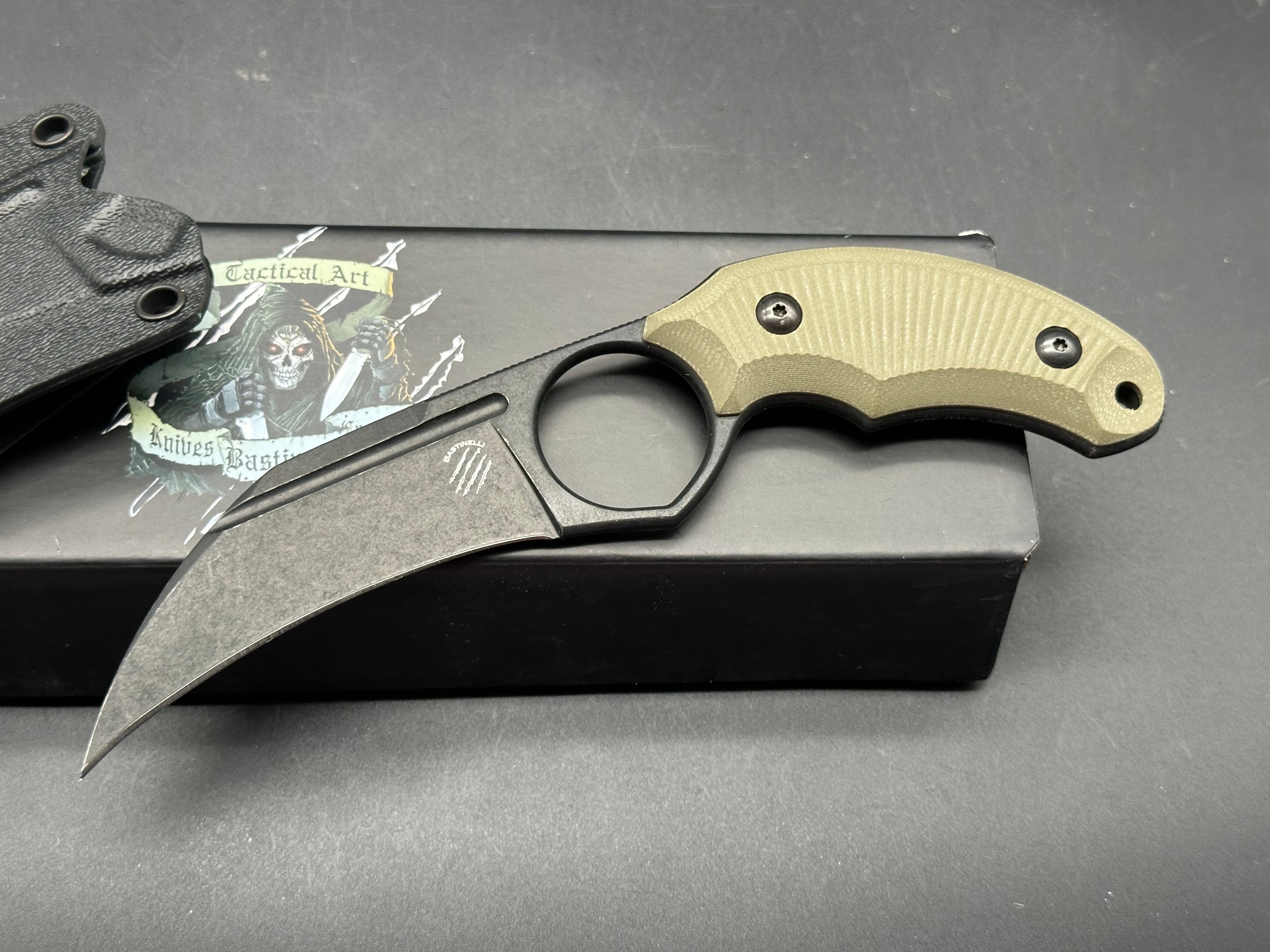 Bastinelli Harpy Fixed Blade - OD Green G-10