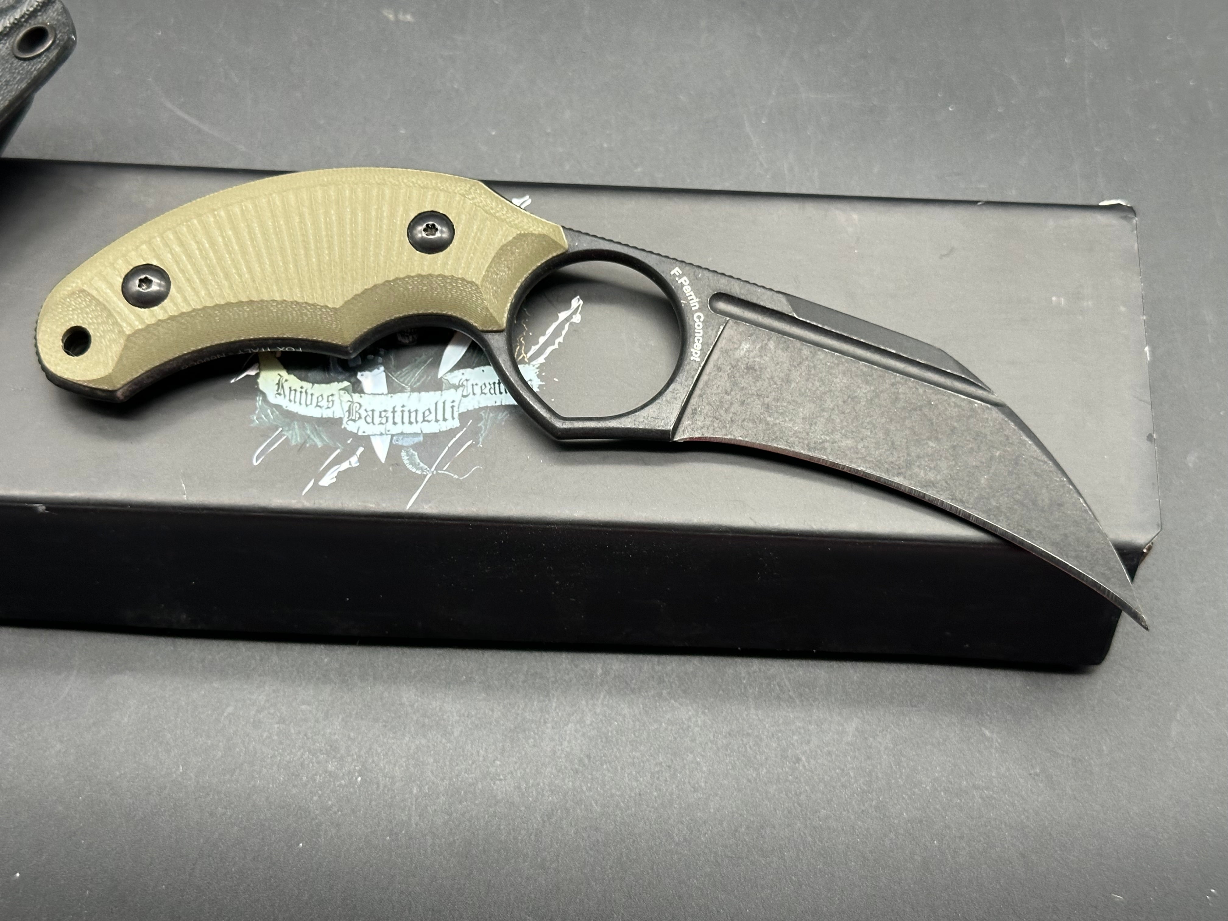 Bastinelli Harpy Fixed Blade - OD Green G-10