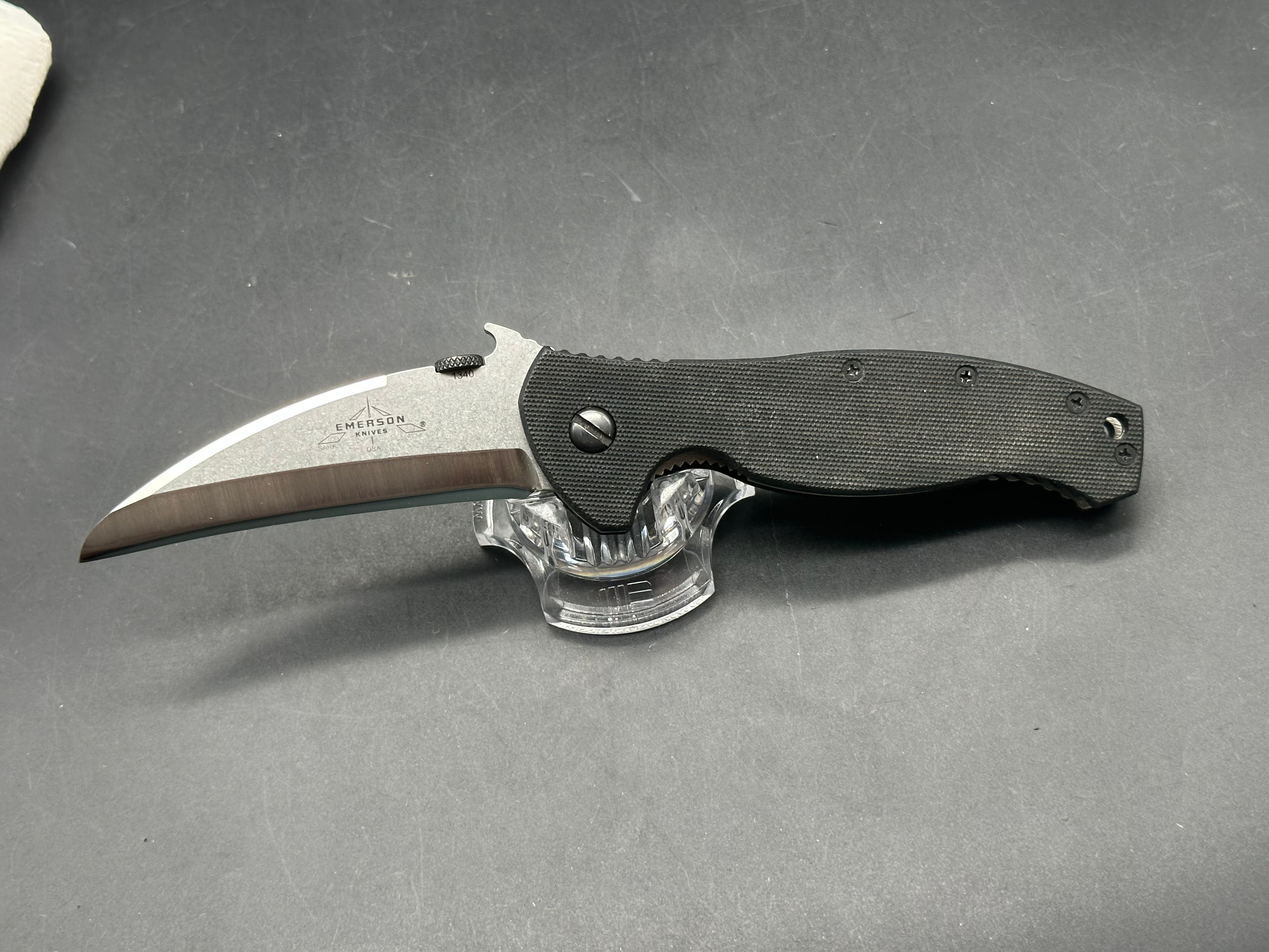 Emerson SARK S/N 1340 154CM steel, hand sharpened by Tom Veff
