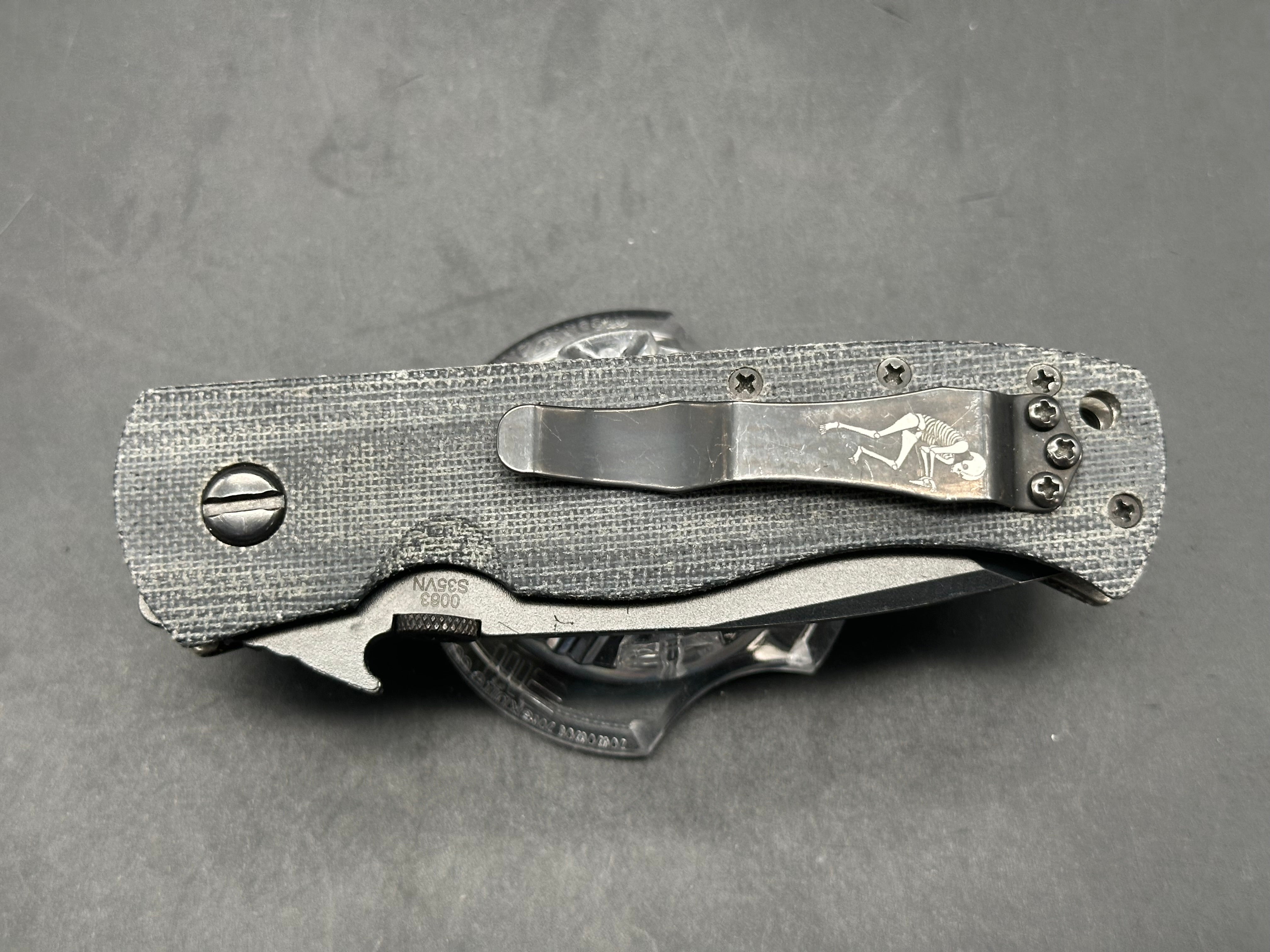 Emerson CQC-7 S/N 0063 S35VN Flipper Delete Custom Black Canvas Micarta scales
