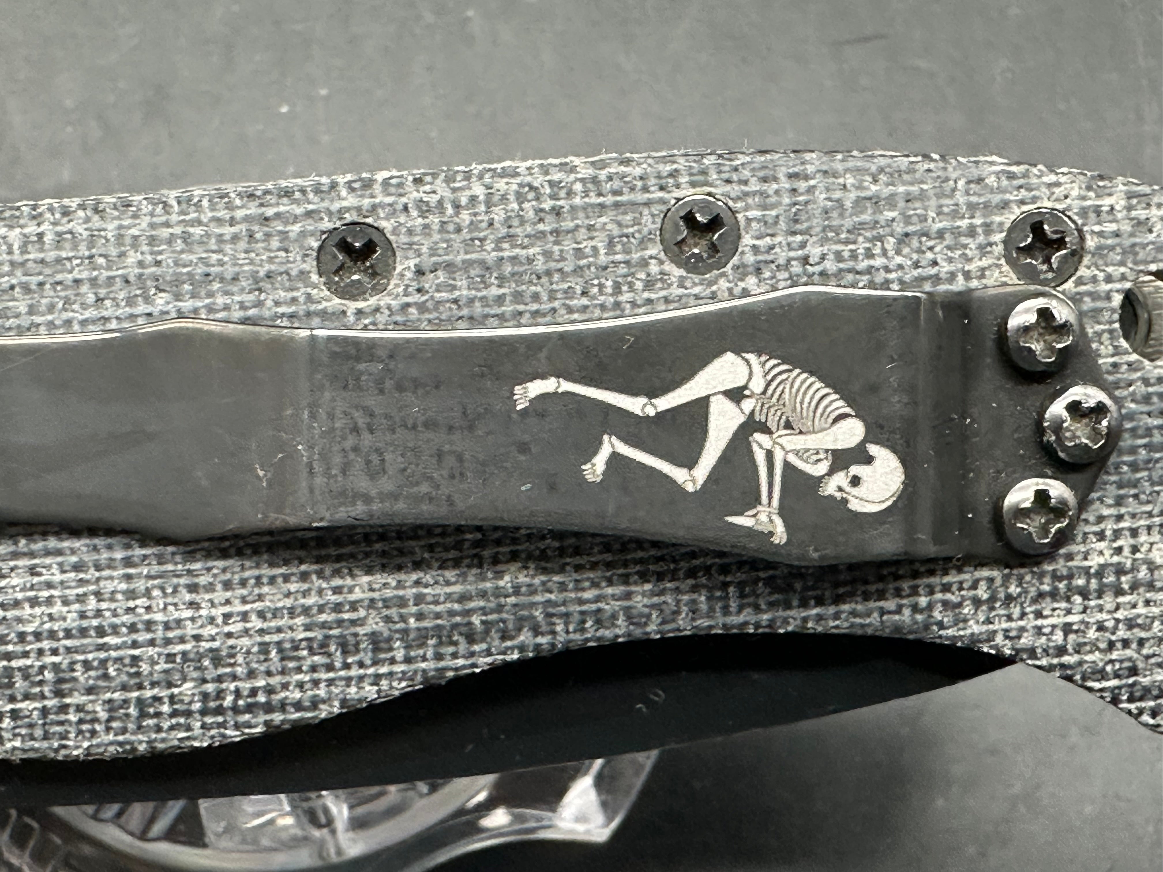 Emerson CQC-7 S/N 0063 S35VN Flipper Delete Custom Black Canvas Micarta scales