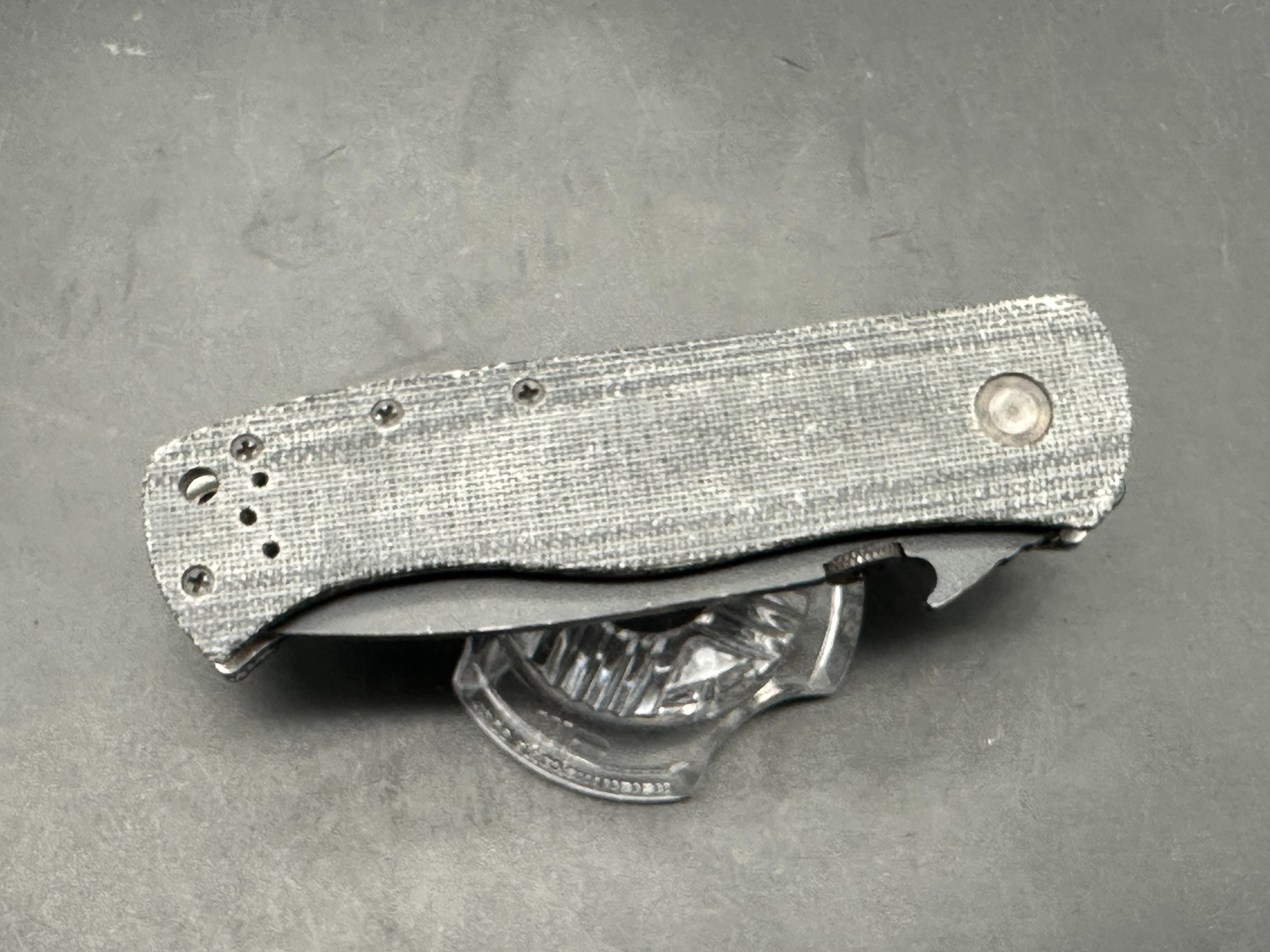 Emerson CQC-7 S/N 0063 S35VN Flipper Delete Custom Black Canvas Micarta scales
