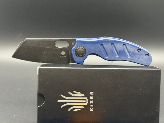 Kizer Sheepdog Liner Lock Thumb Hole Denim Micarta (3.25" Black SW)