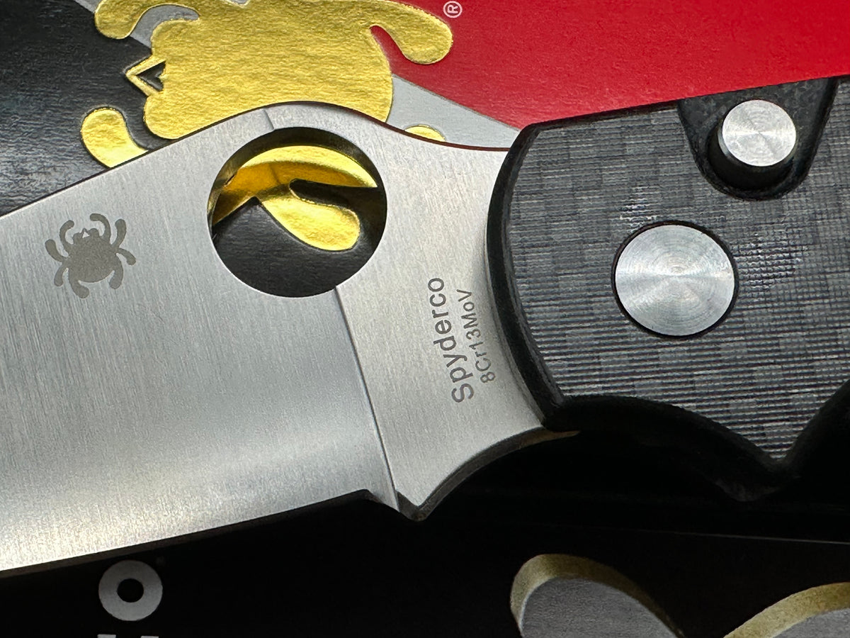 Spyderco ButtonUp, 3.27" 8Cr13MoV Satin Modified Clip Point Blade with Carbon FIber-G10 Laminate Scales