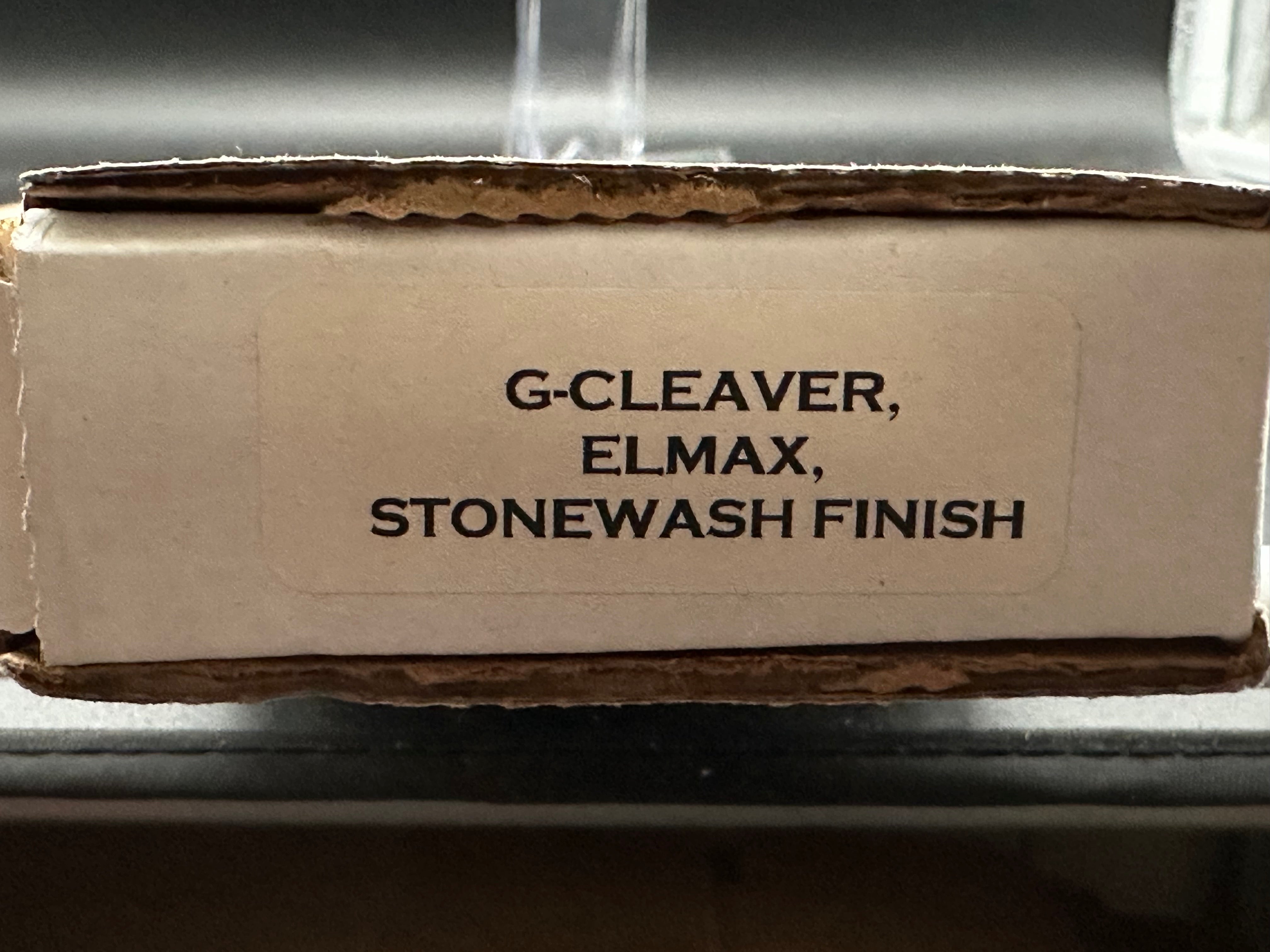 Bradford Knives G-Cleaver Fixed Blade Neck Knife 2.875" Elmax Black DLC Cleaver Blade and custom scales handle, Kydex Sheath