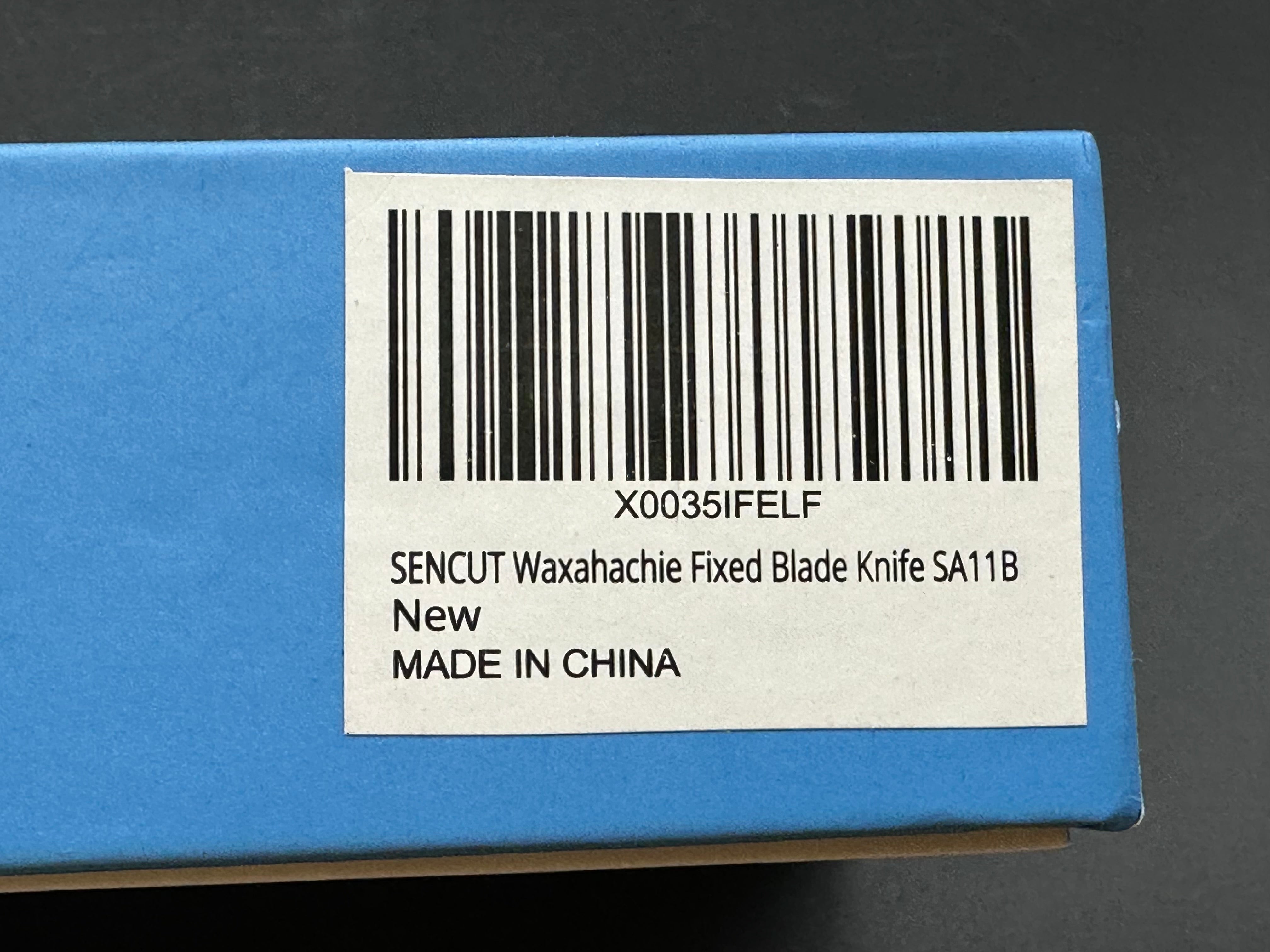SENCUT WAXAHACHIE FIXED BLADE KNIFE NATURAL G10 HANDLE 9CR18MOV CLIP POINT PLAIN EDGE SATIN FINISH