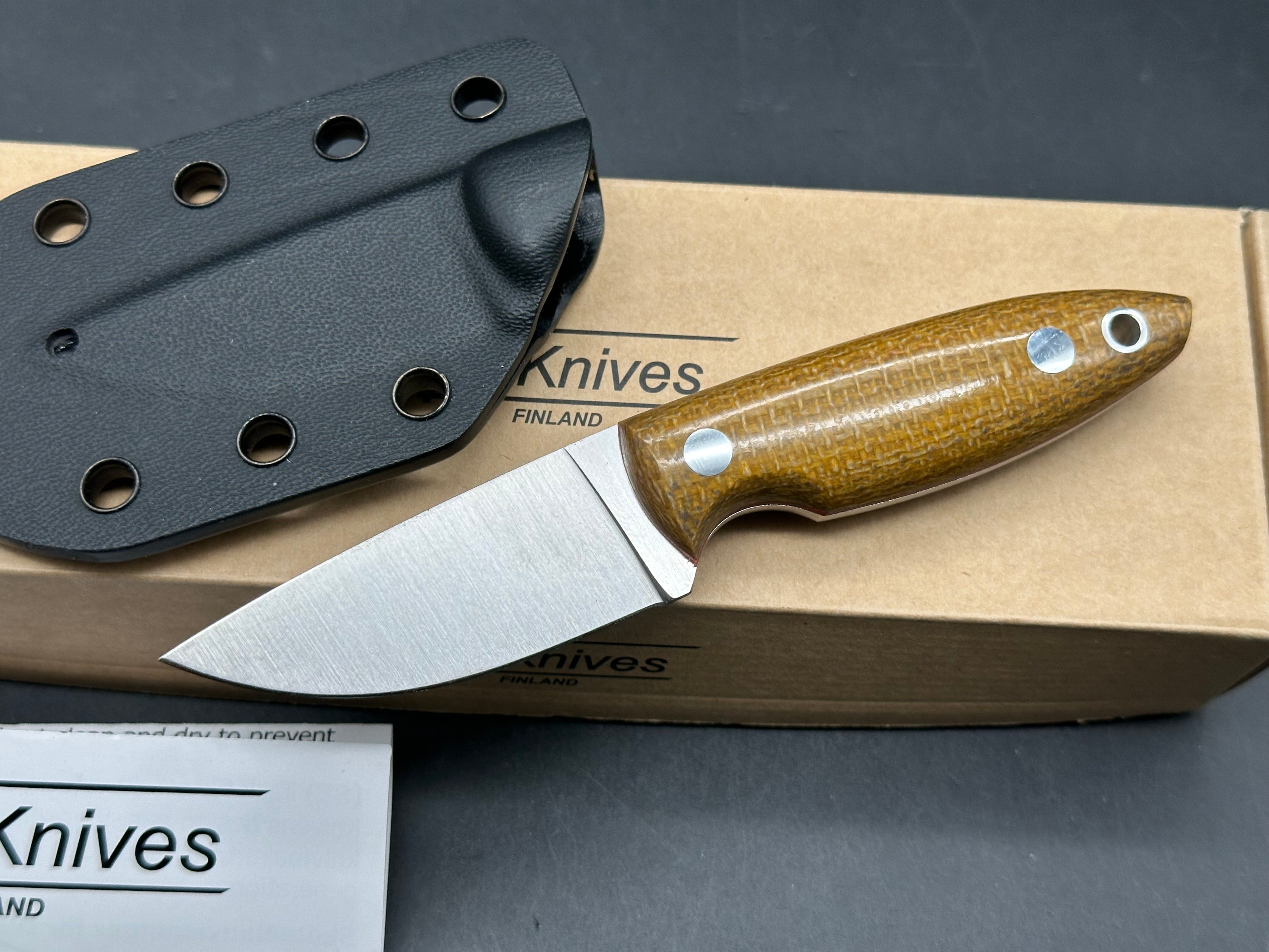 Brisa Knives Scara 60 Fixed Blade Knife Mustard Micarta (2.4" Satin)
