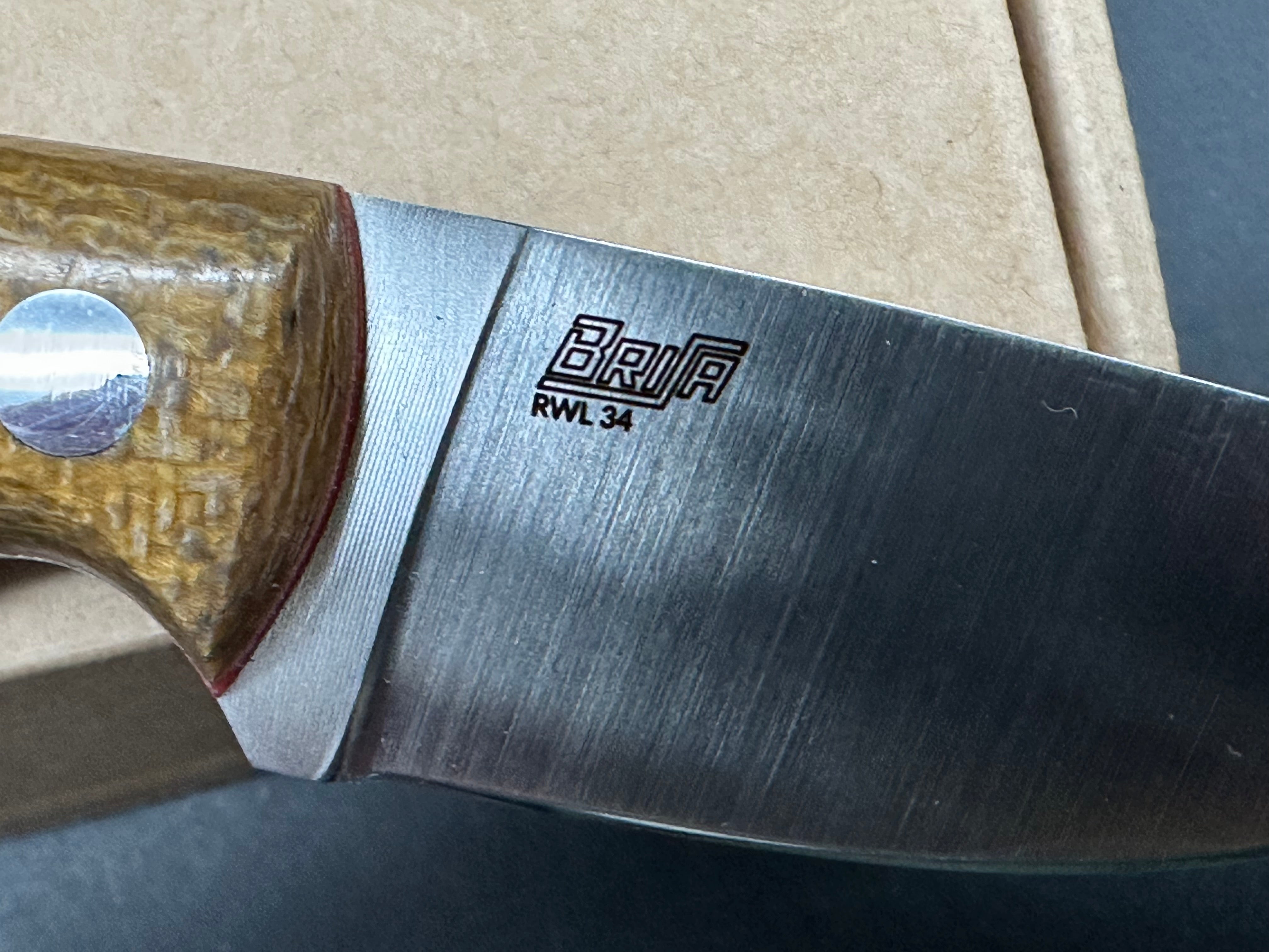 Brisa Knives Scara 60 Fixed Blade Knife Mustard Micarta (2.4" Satin)