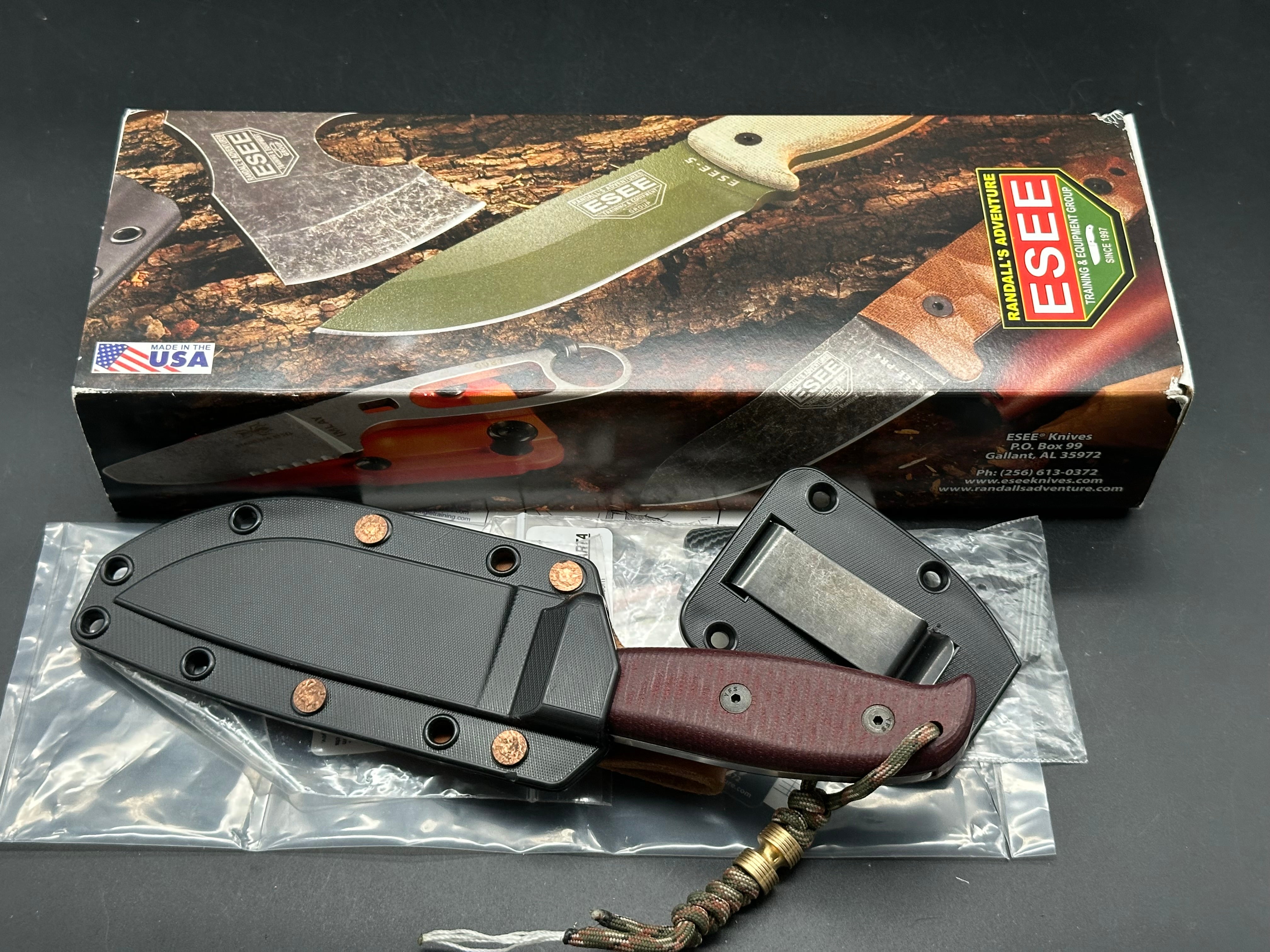 ESEE Knives ESEE-4 Fixed Blade Knife 3D Black/Gray G-10 (4.5" Stonewash S35VN)