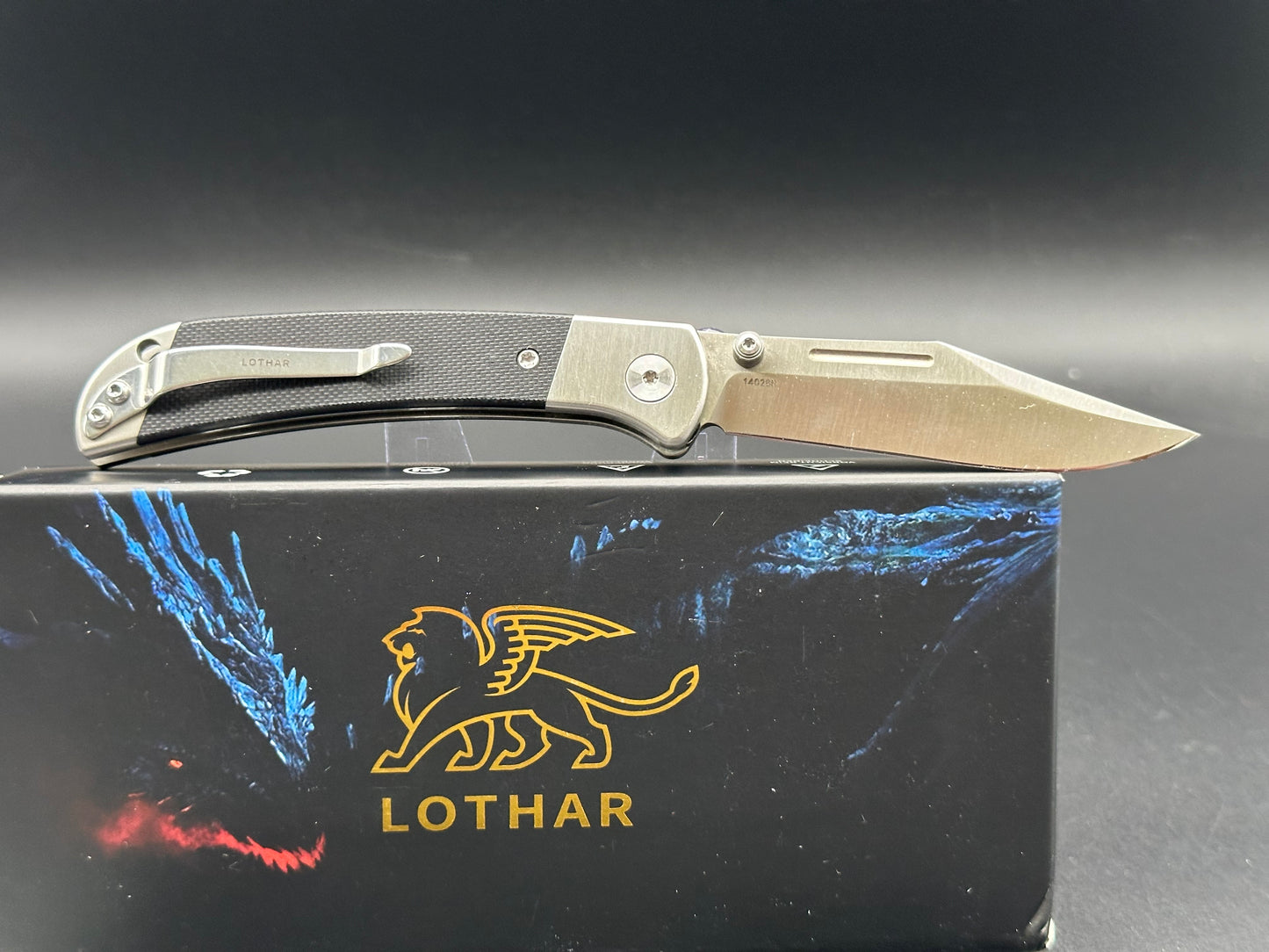 LOTHAR Falcon Pocket Knife, 2.98" 14C28N Steel Blade