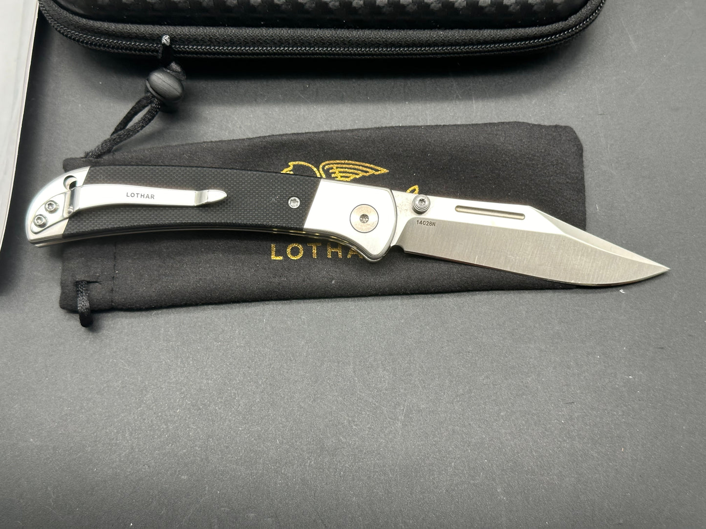 LOTHAR Falcon Pocket Knife, 2.98" 14C28N Steel Blade